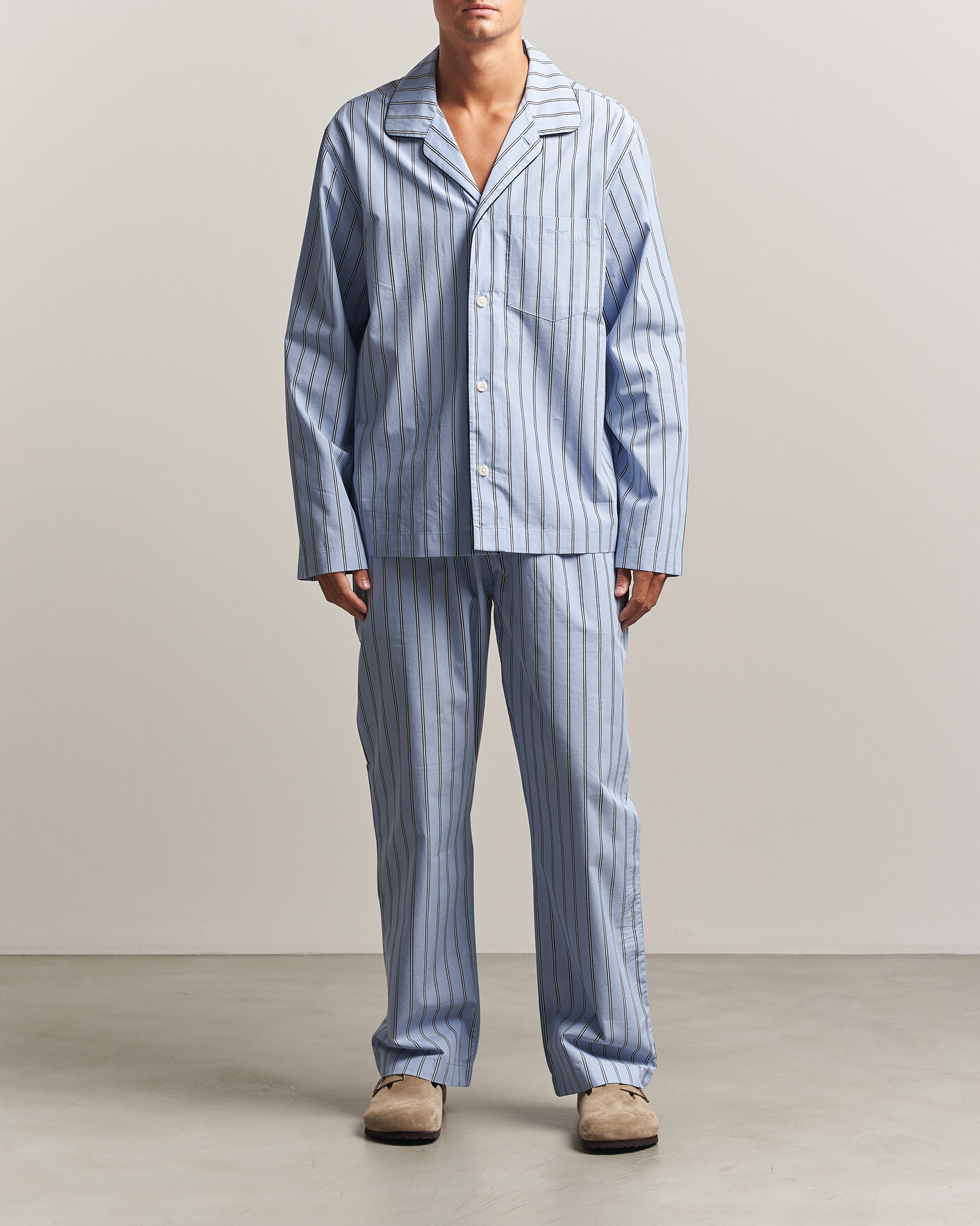 Herre | Pyjamaser og badekåper | Gant | Poplin Striped Pyjama Set Light Blue