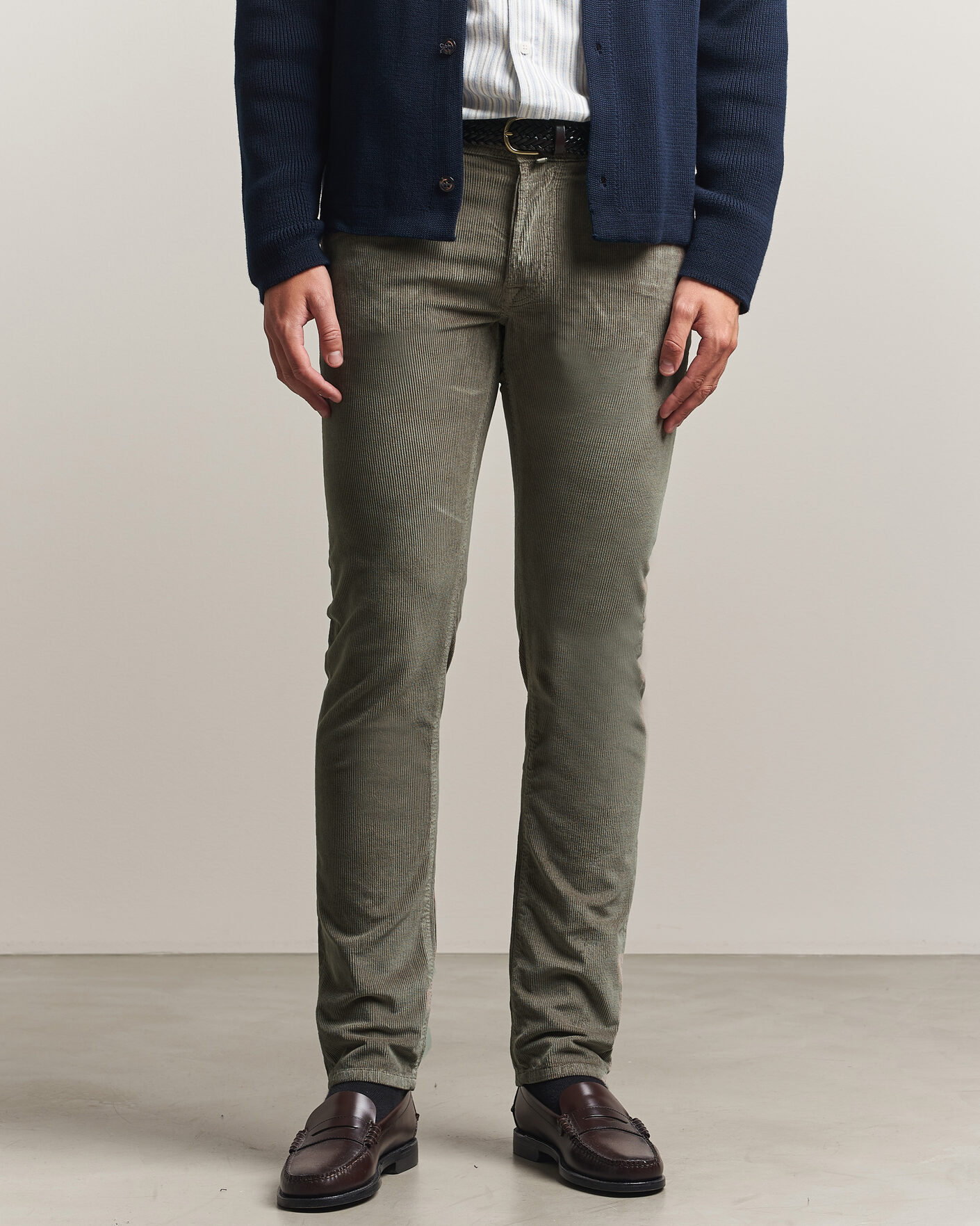Herre | Bukser | Jacob Cohën | Bard 5-Pocket Medium Corduroy Trousers Taupe
