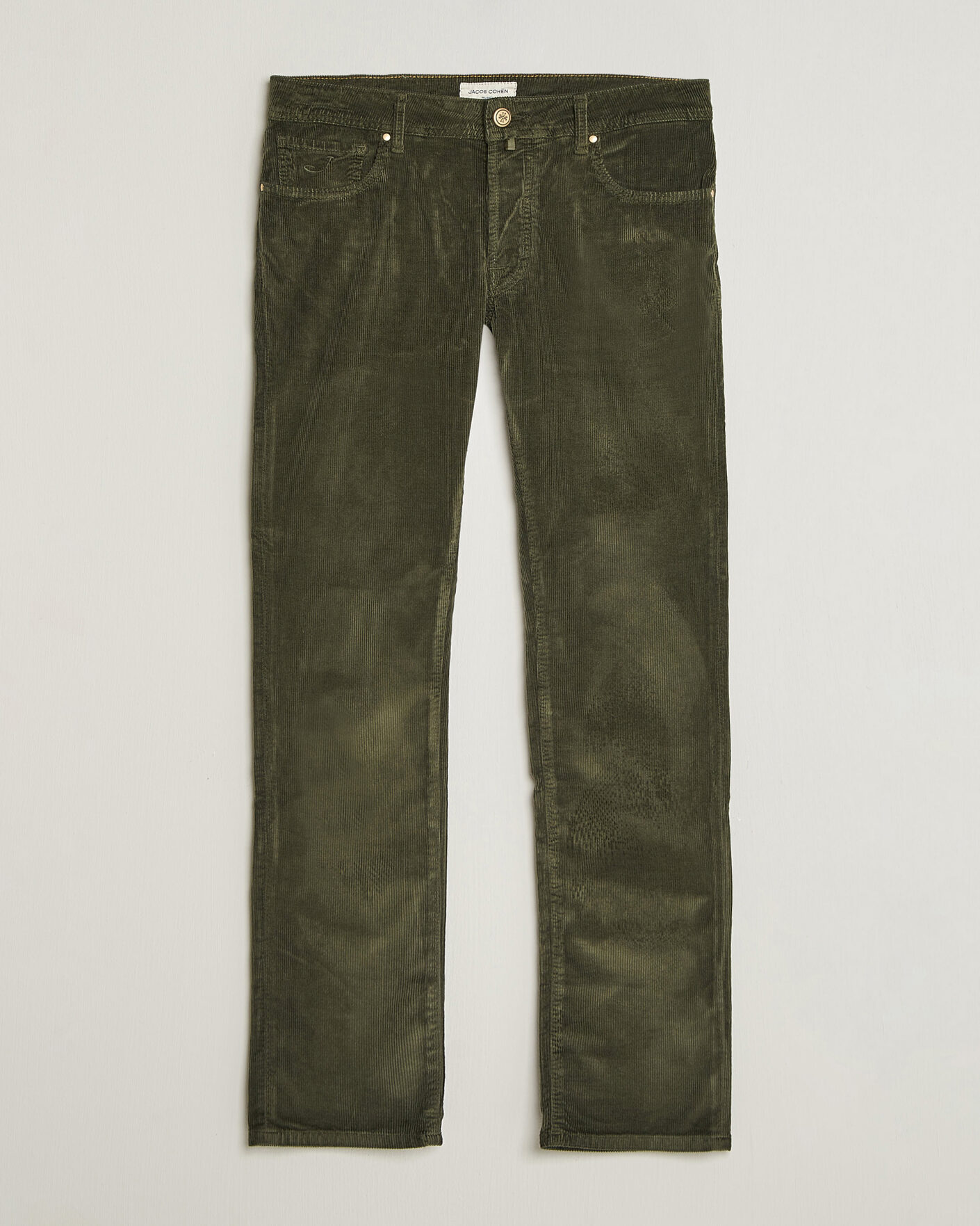 Herre | Bukser | Jacob Cohën | Bard 5-Pocket Medium Corduroy Trousers Green