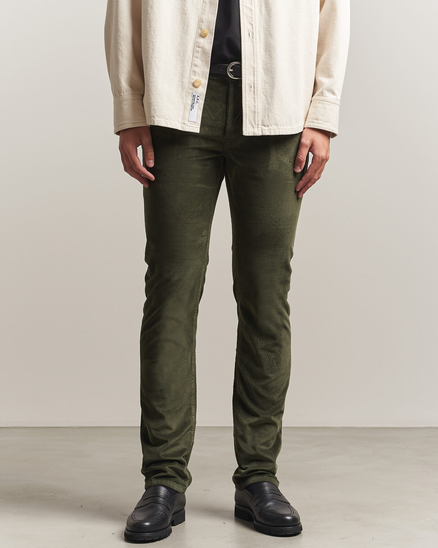 Herre | Bukser | Jacob Cohën | Bard 5-Pocket Medium Corduroy Trousers Green