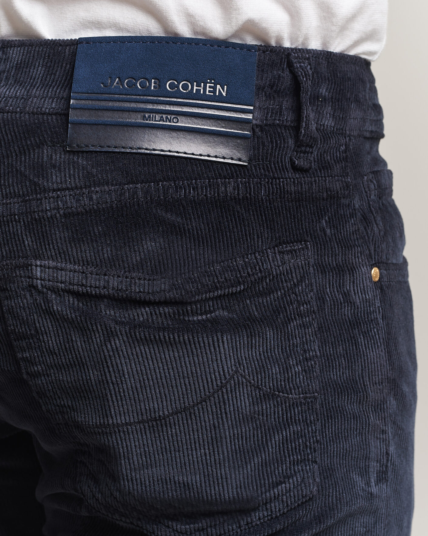 Herre | Bukser | Jacob Cohën | Bard 5-Pocket Medium Corduroy Trousers Navy