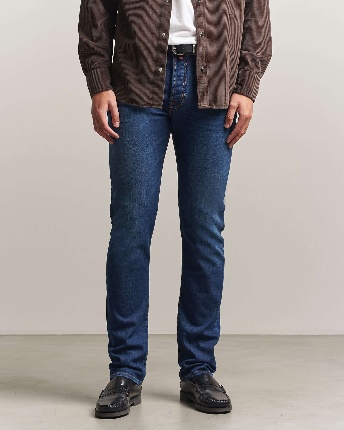 Herre | Jeans | Jacob Cohën | Bard Slim Fit Vintage Wash Stretch Jeans Mid Blue