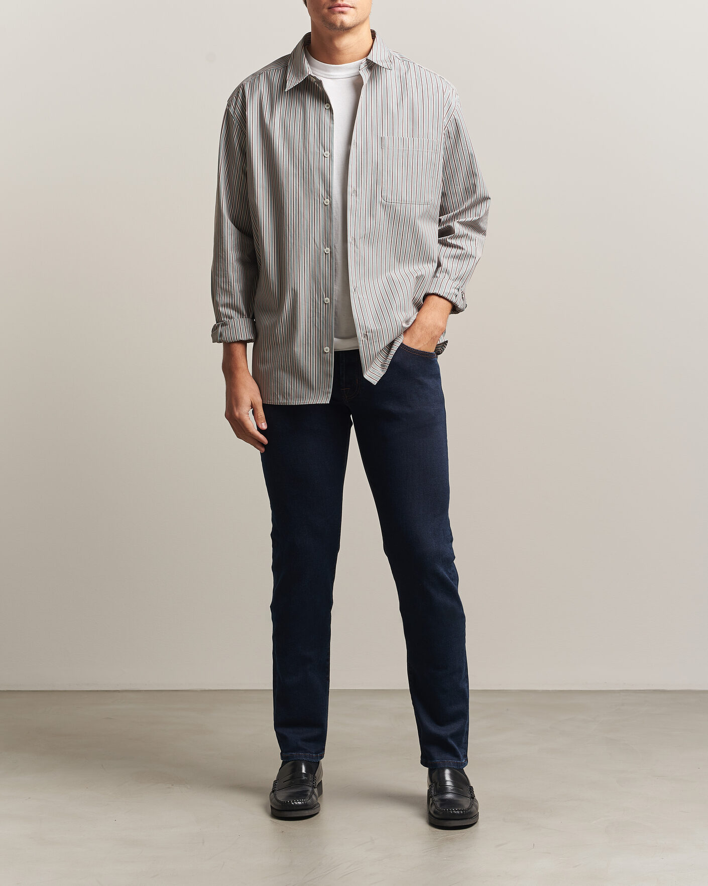 Herre | Jeans | Jacob Cohën | Nick Slim Fit Rinse Wash Stretch Jeans Dark Blue
