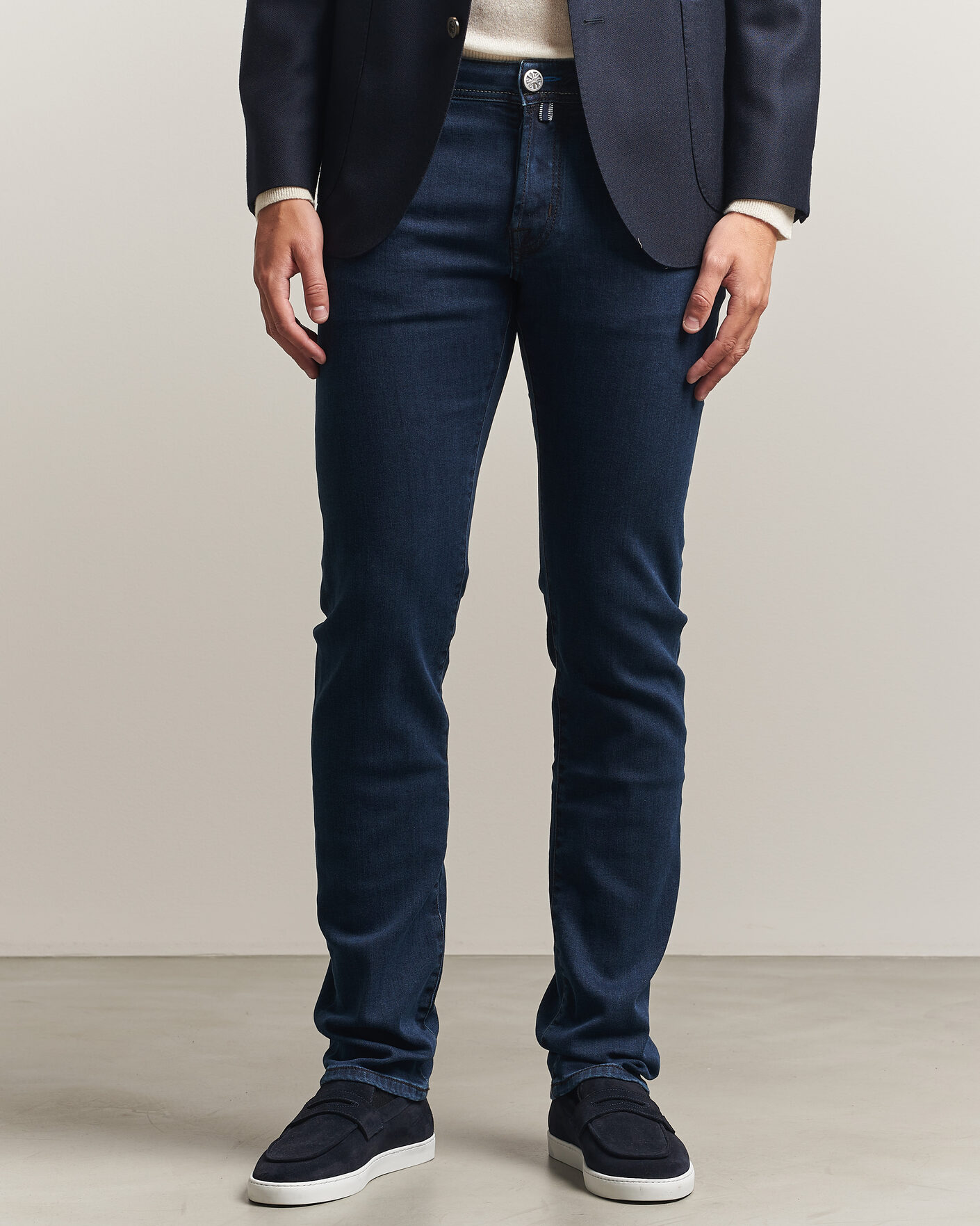Herre | Jeans | Jacob Cohën | Nick Slim Fit Washed Stretch Jeans Dark Blue