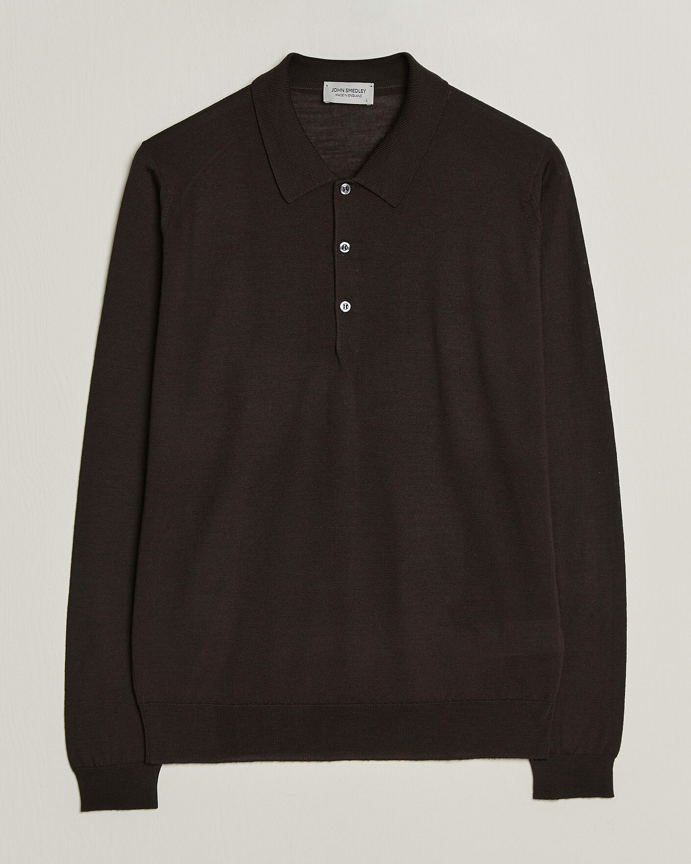 Herre | Gensere | John Smedley | Belper Extra Fine Merino Polo Pullover Faulkner Brown