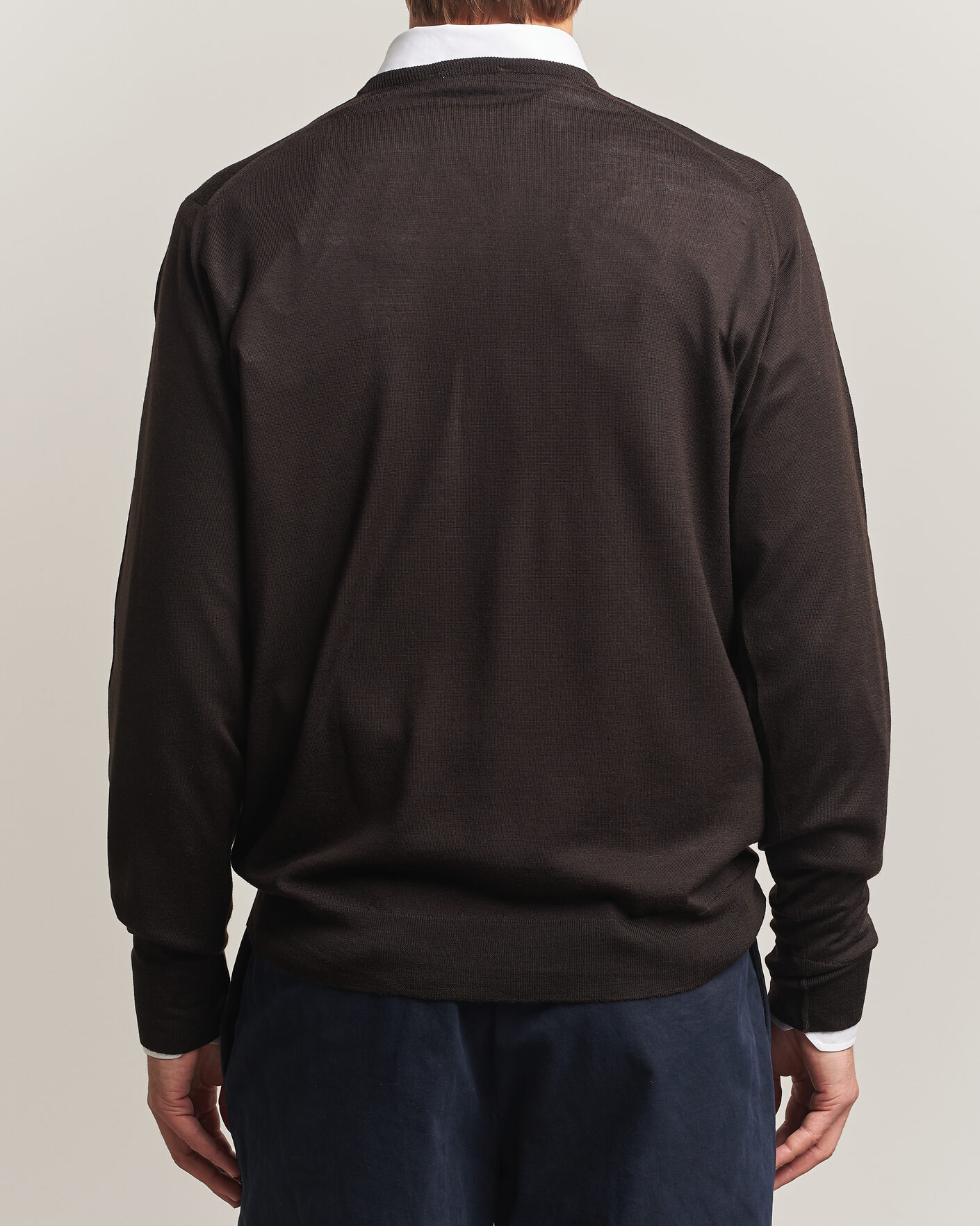 Herre | Gensere | John Smedley | Bobby Extra Fine Merino V-Neck Pullover Faulkner Brown