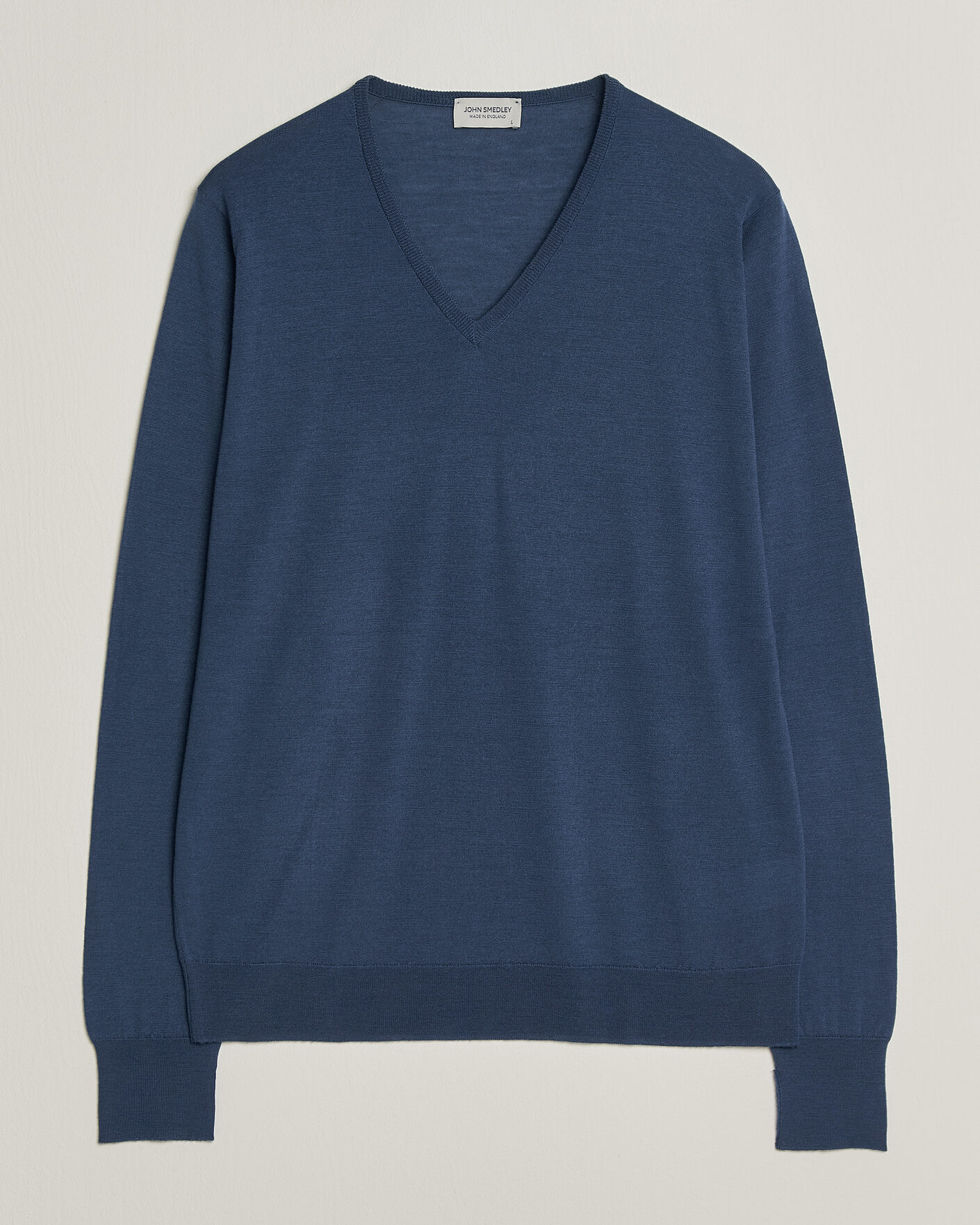 Herre | Gensere | John Smedley | Bobby Extra Fine Merino V-Neck Pullover Teal Firth