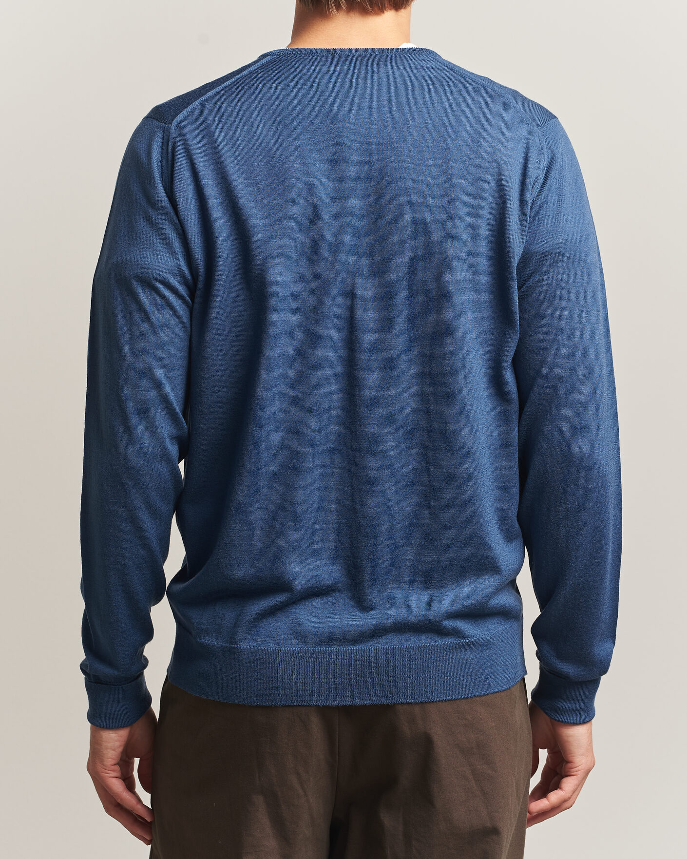 Herre | Gensere | John Smedley | Bobby Extra Fine Merino V-Neck Pullover Teal Firth