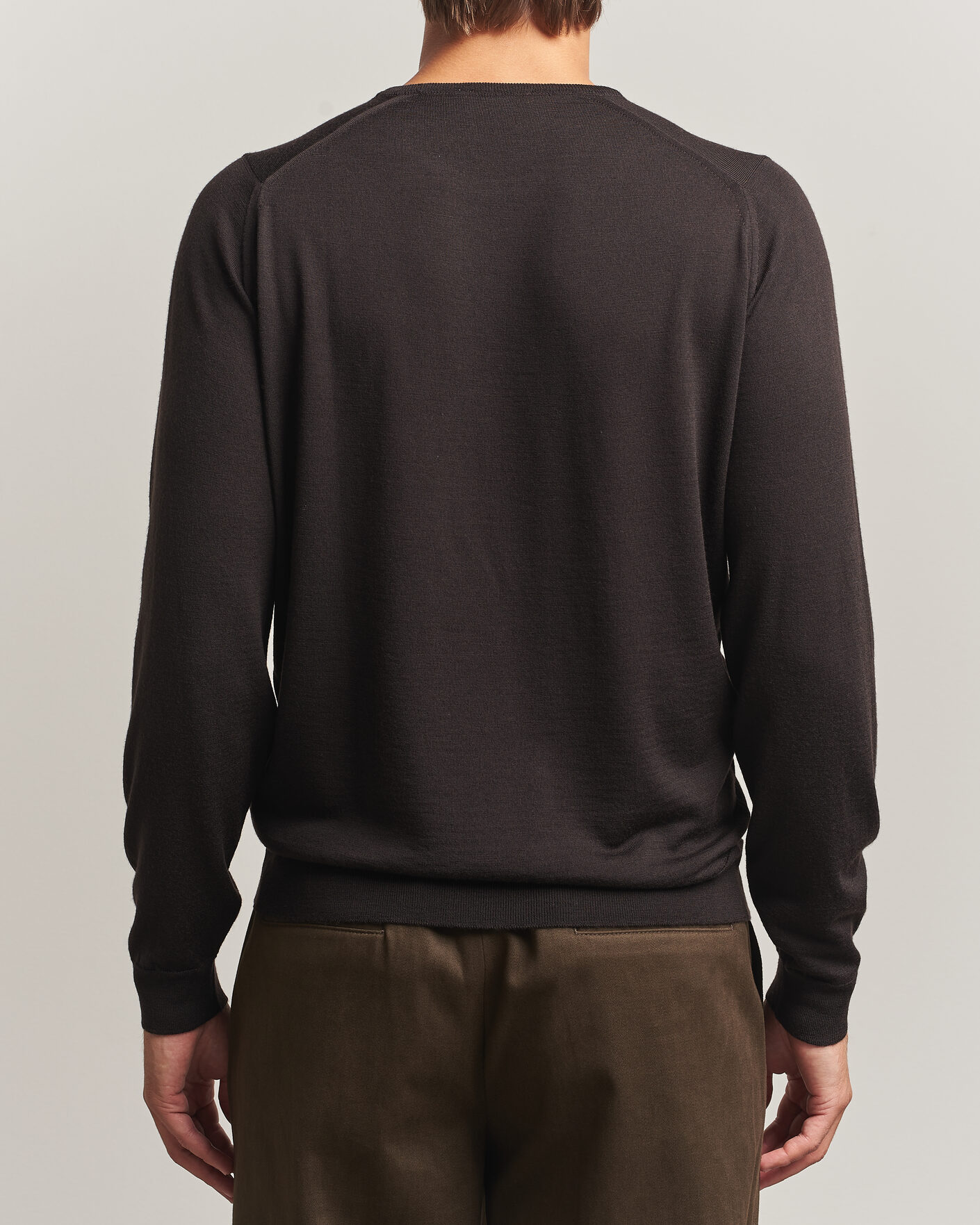 Herre | Gensere | John Smedley | Lundy Extra Fine Merino Crew Neck Faulkner Brown
