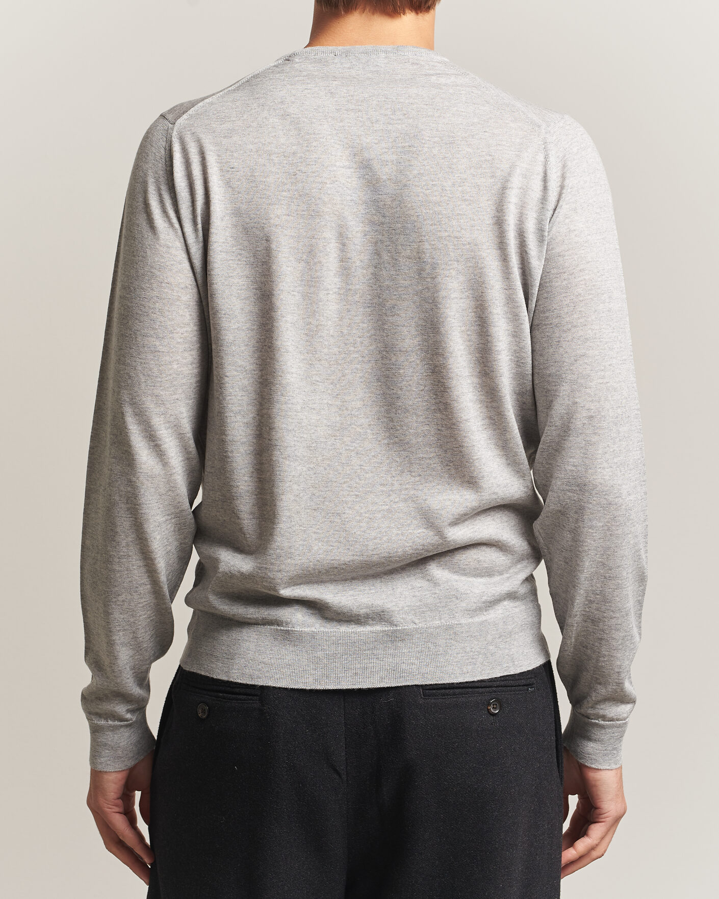 Herre | Gensere | John Smedley | Lundy Extra Fine Merino Crew Neck Nimbus Grey