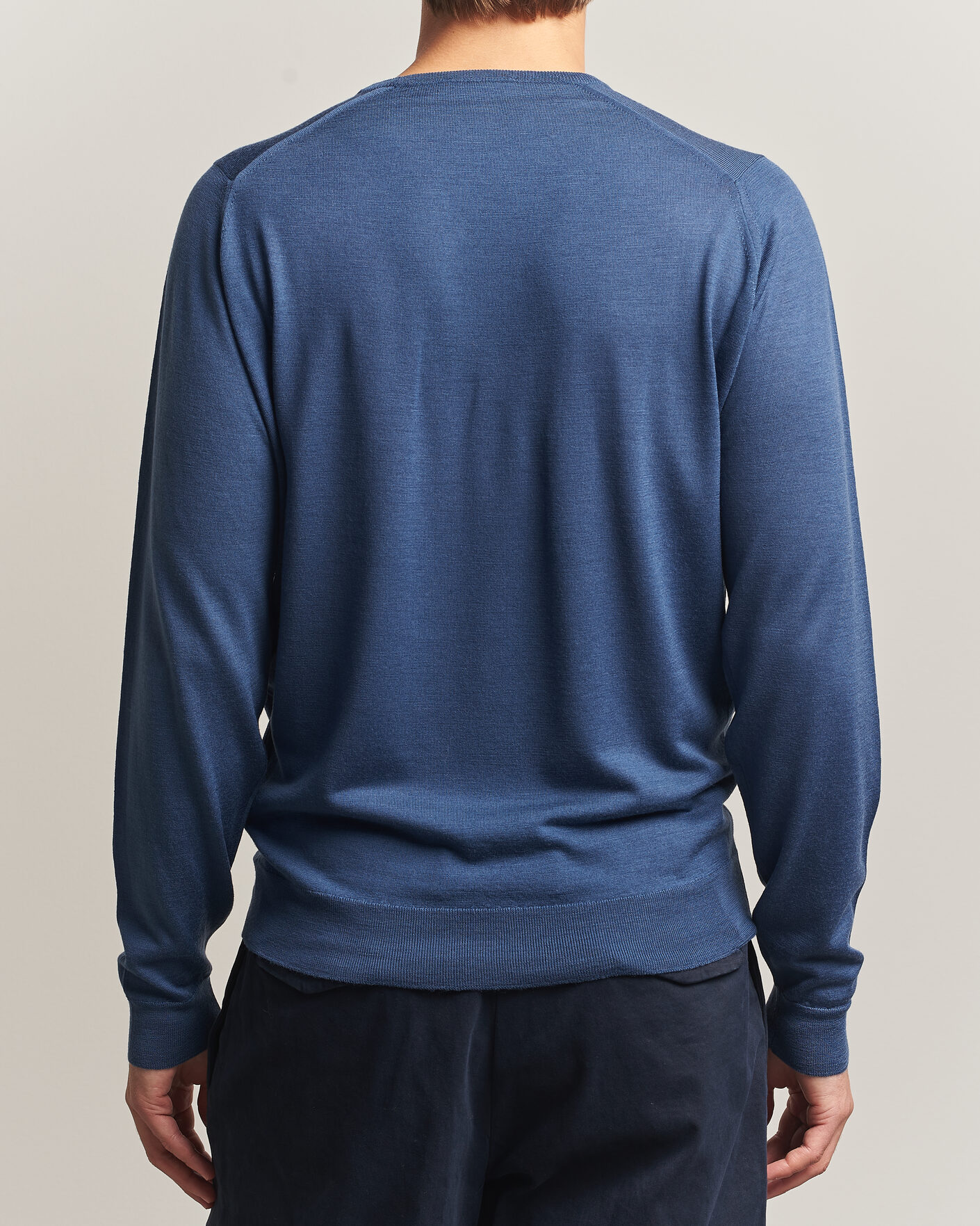 Herre | Gensere | John Smedley | Lundy Extra Fine Merino Crew Neck Teal Firth