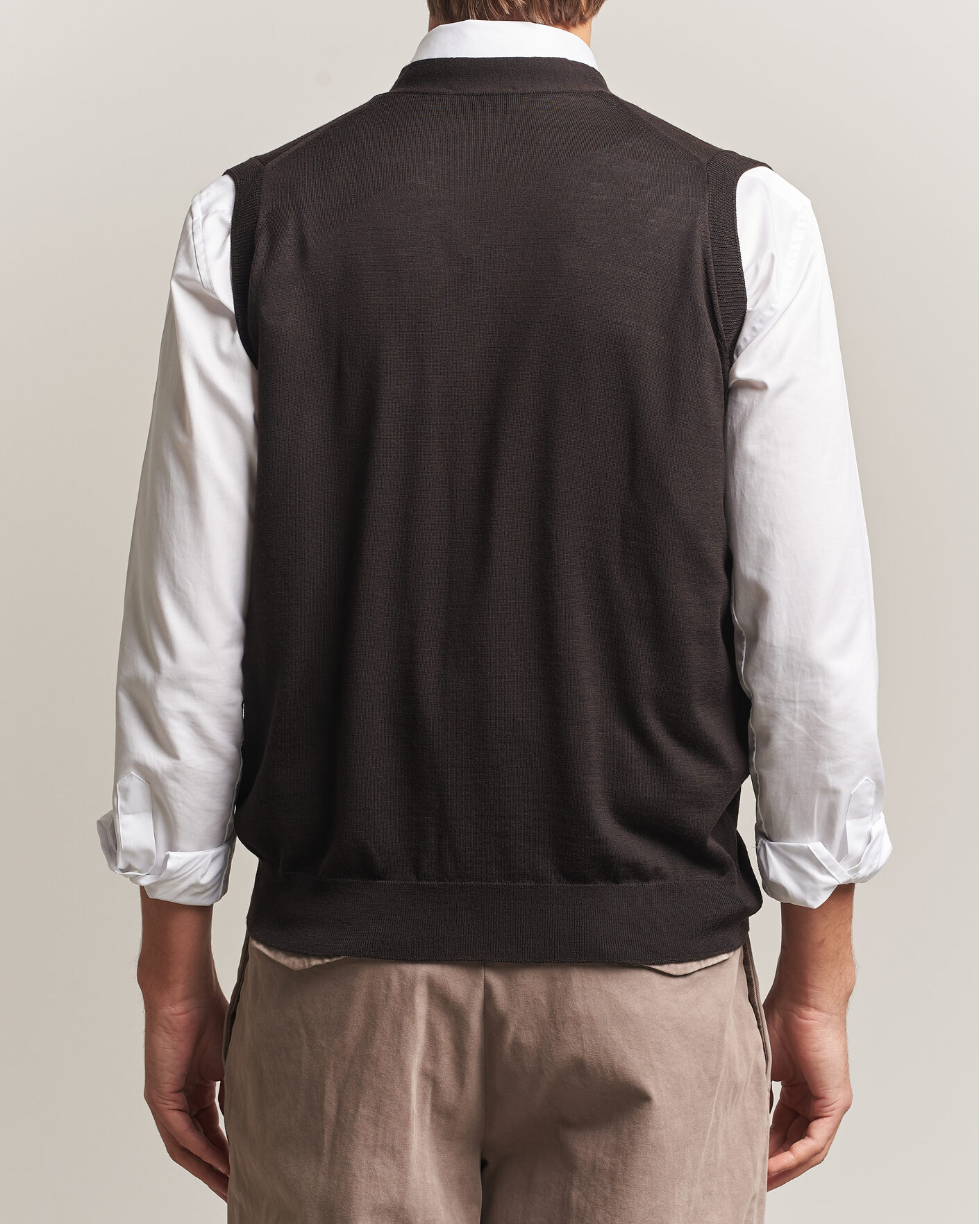 Herre | Gensere | John Smedley | Bolton Extra Fine Merino Waistcoat Faulkner Brown