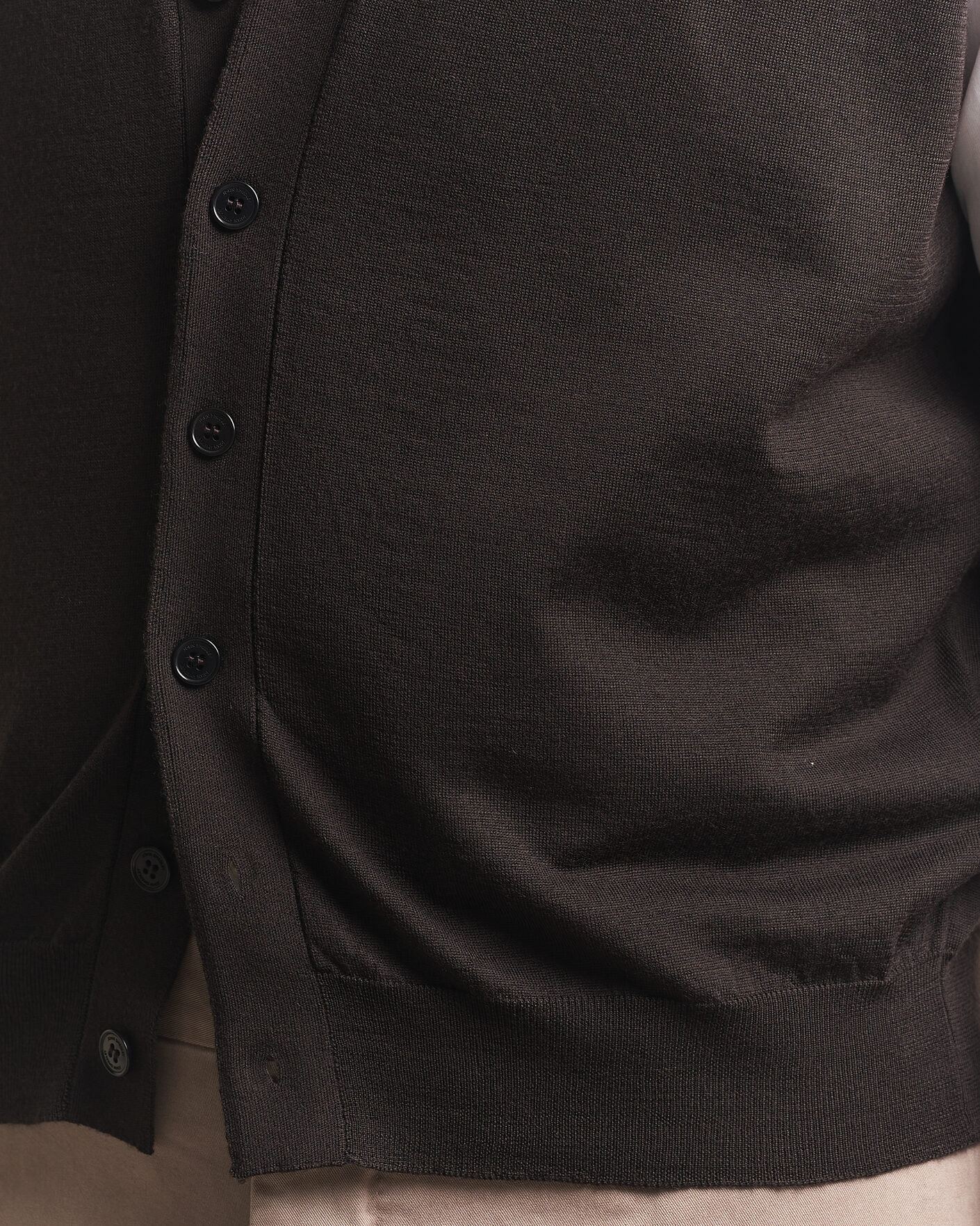 Herre | Gensere | John Smedley | Bolton Extra Fine Merino Waistcoat Faulkner Brown