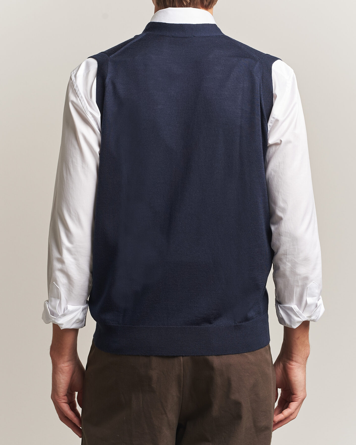 Herre | Gensere | John Smedley | Bolton Extra Fine Merino Waistcoat Midnight