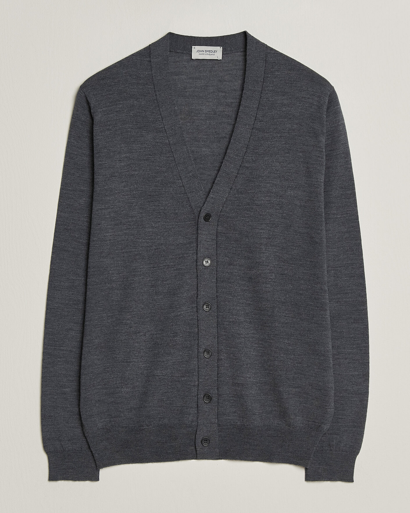 Herre | Gensere | John Smedley | Bradrick Extra Fine Merino Cardigan Charcoal
