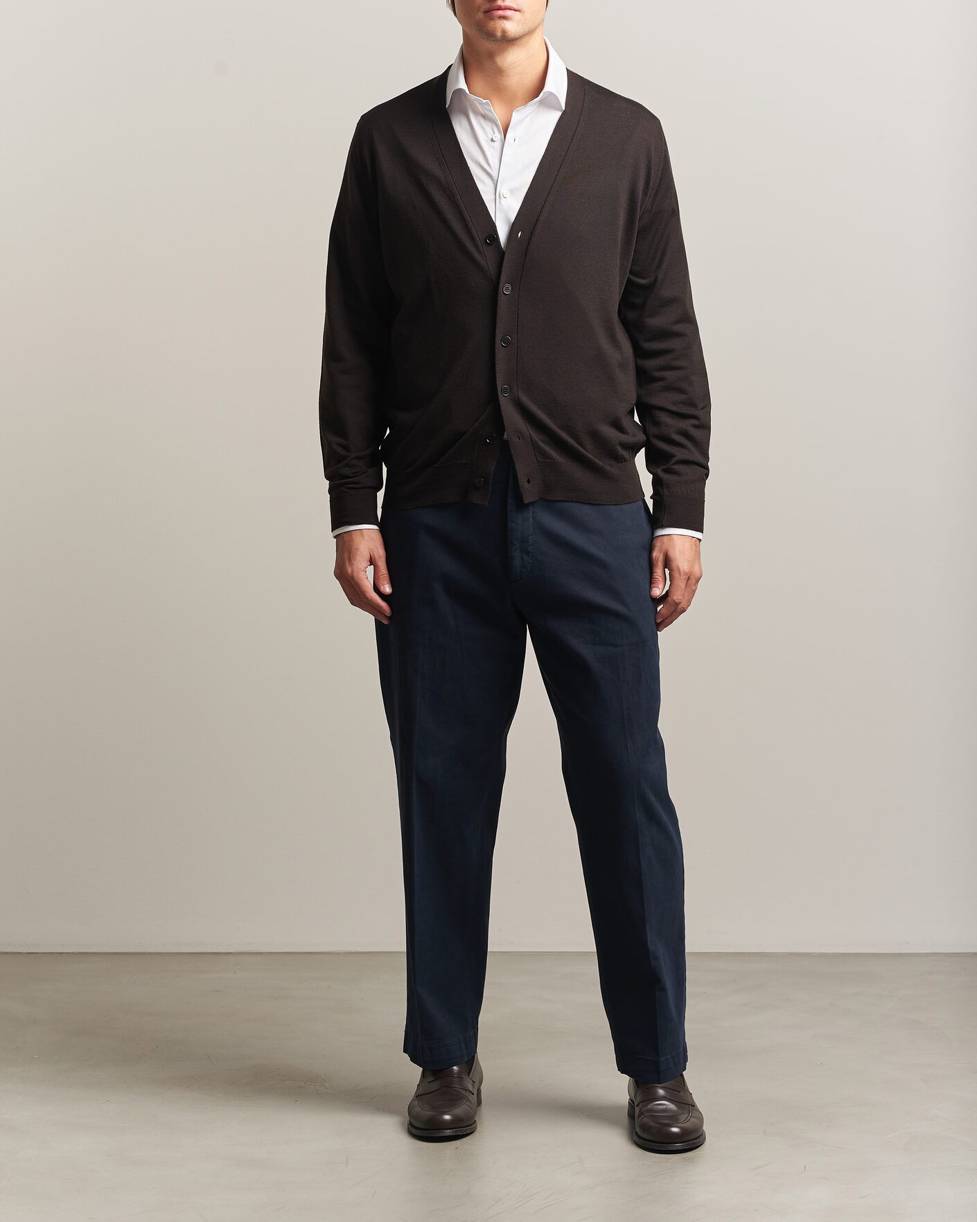 Herre | Gensere | John Smedley | Bradrick Extra Fine Merino Cardigan Faulkner Brown