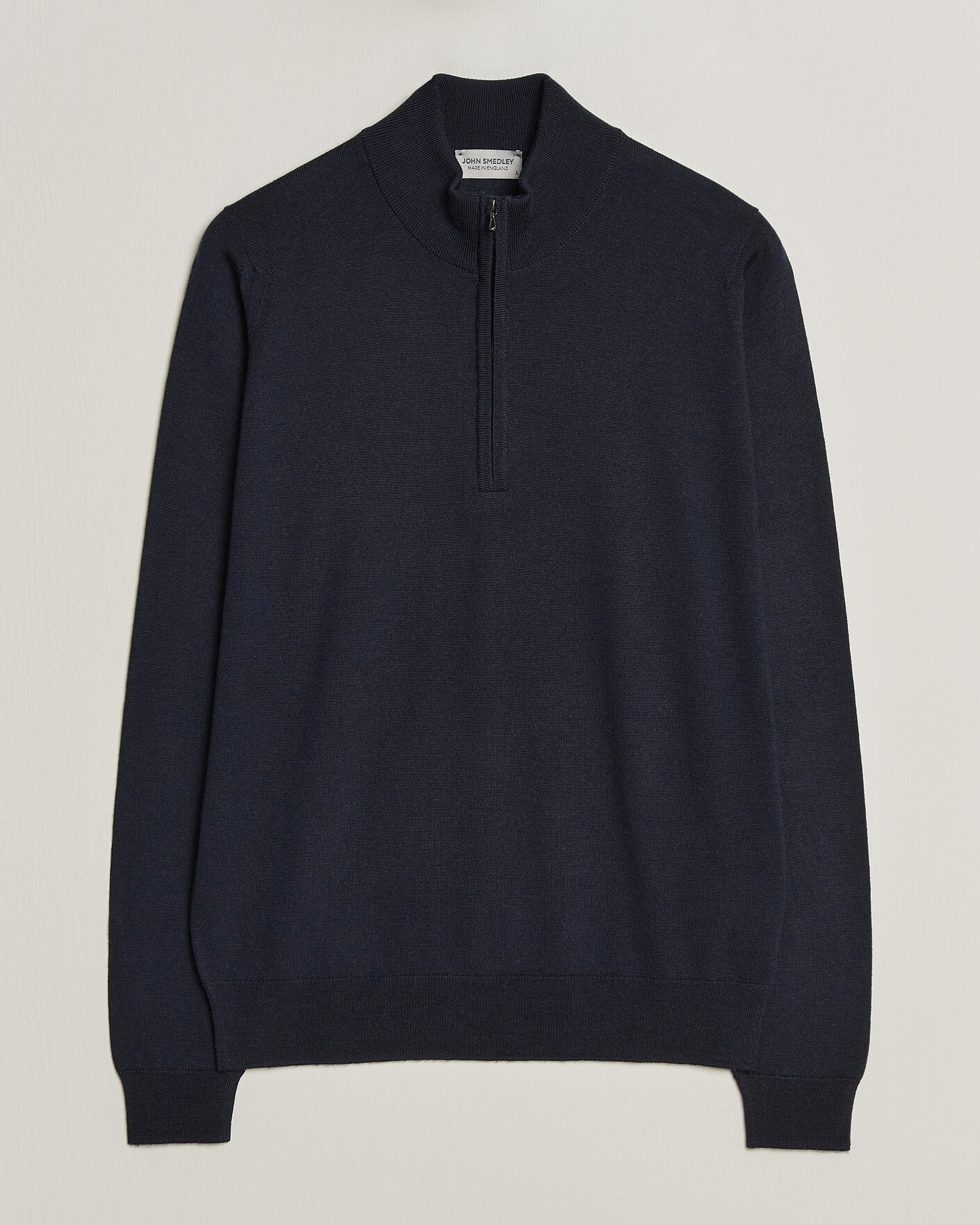 Herre | Gensere | John Smedley | Tapton Extra Fine Merino Half Zip Midnight