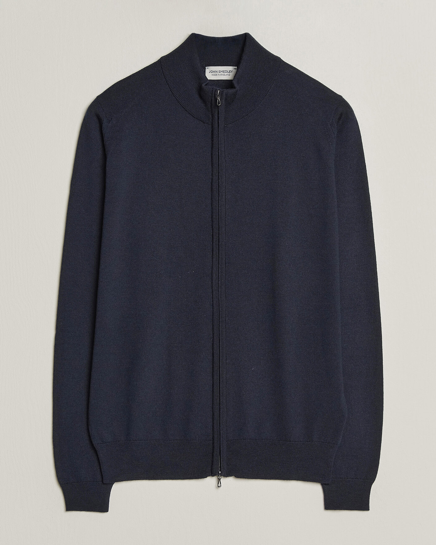 Herre | Gensere | John Smedley | Claygate Extra Fine Merino Full Zip Midnight