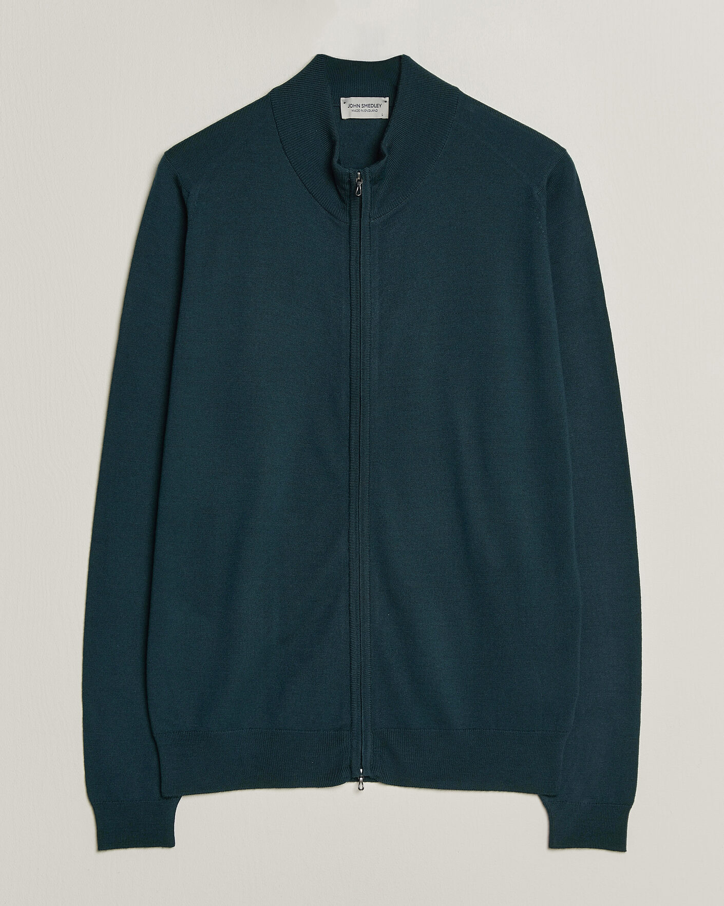 Herre | Gensere | John Smedley | Claygate Extra Fine Merino Full Zip Richardson Green