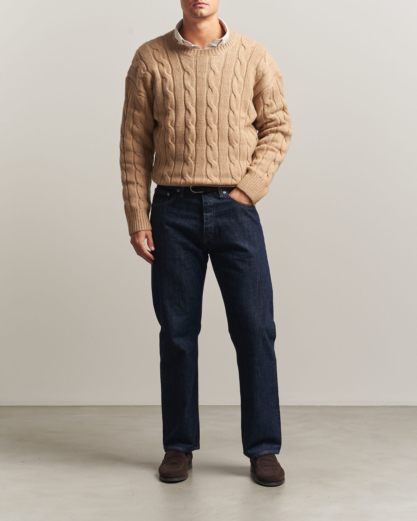 Herre | Gensere | Polo Ralph Lauren | Exploded Cabel Sweater Camel Melange