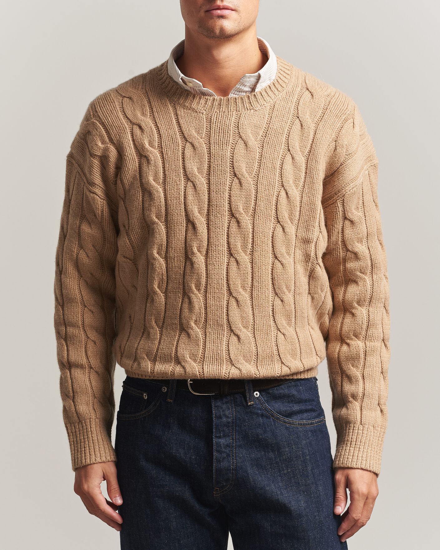 Herre | Gensere | Polo Ralph Lauren | Exploded Cabel Sweater Camel Melange