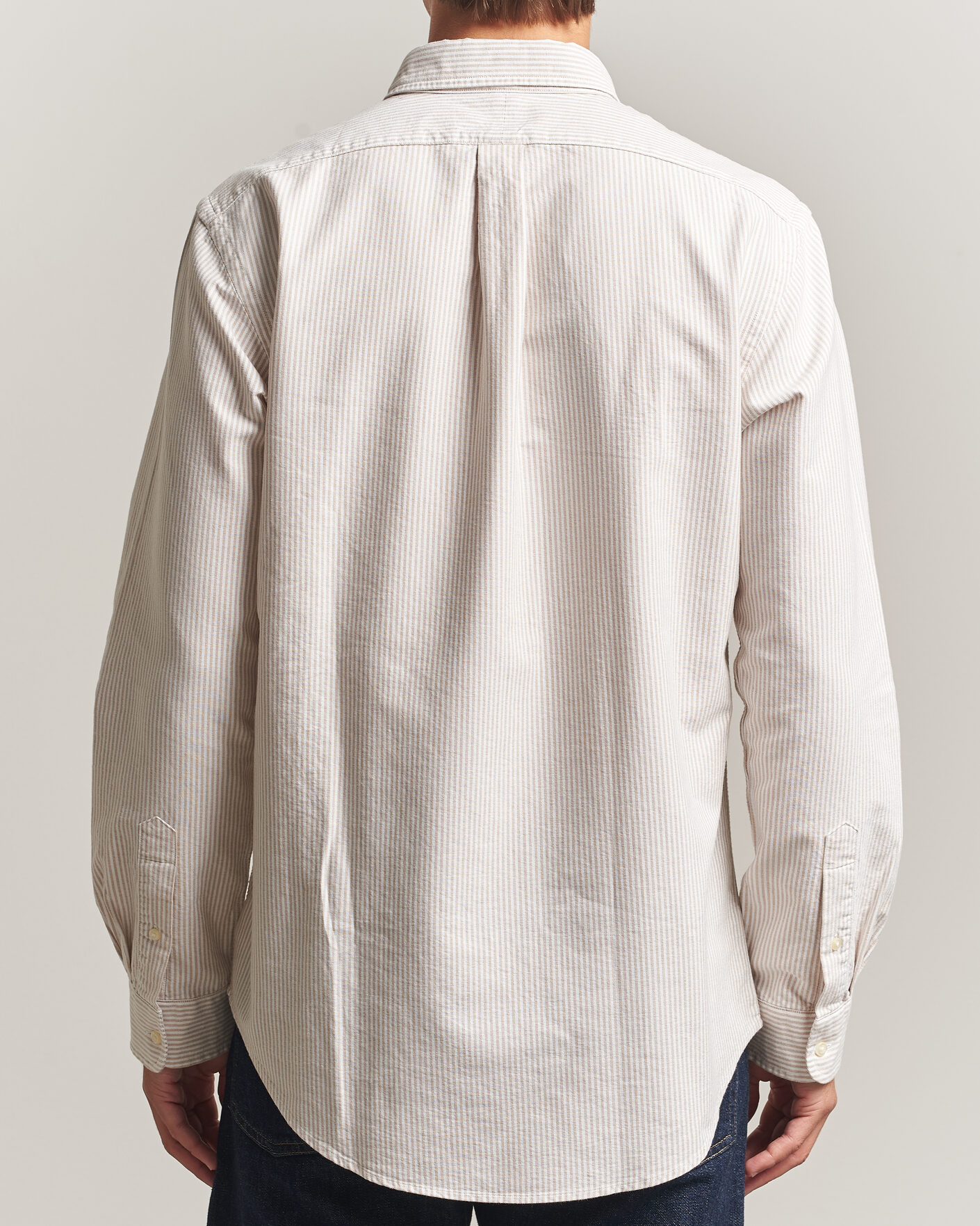 Herre | Skjorter | Polo Ralph Lauren | Custom Fit Striped Oxford Shirt Camel/White