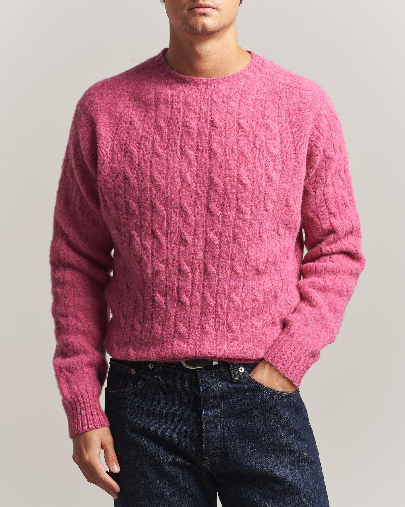 Herre | Gensere | Polo Ralph Lauren | Shaggy Cable Merino Pullover Thulian Pink Heather