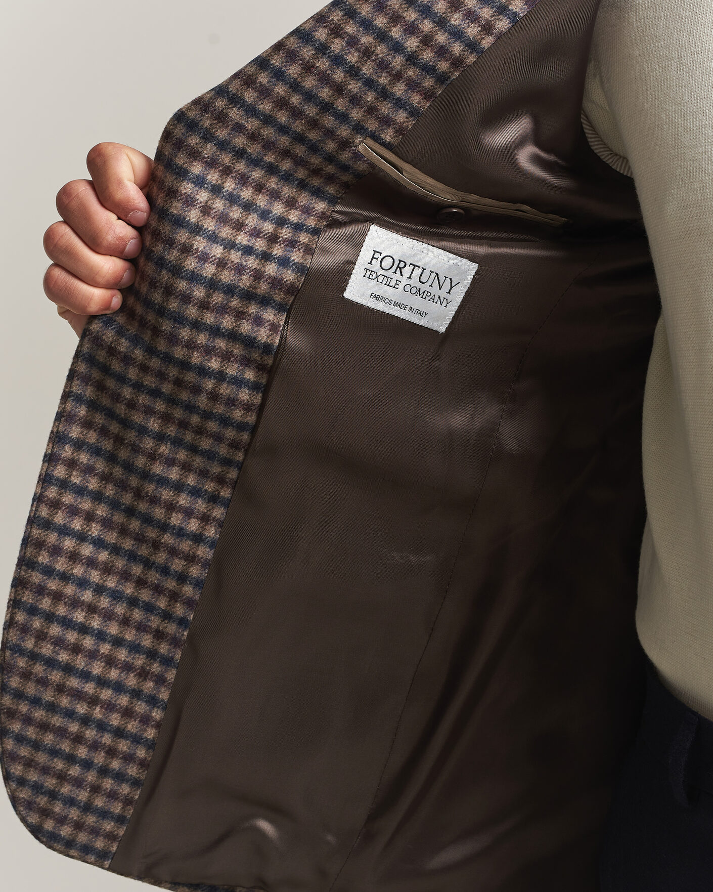 Herre | Dressjakker | Morris | Soft Check Blazer Brown