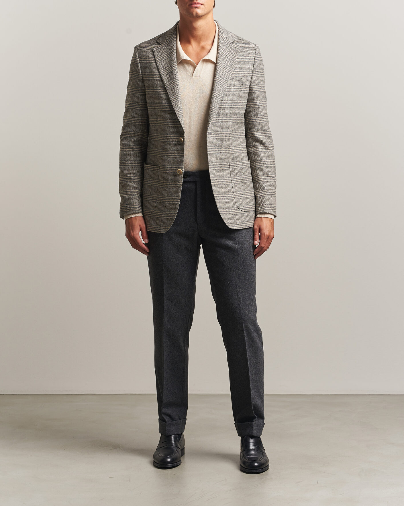Herre | Dressjakker | Morris | Soft Glencheck Blazer Brown