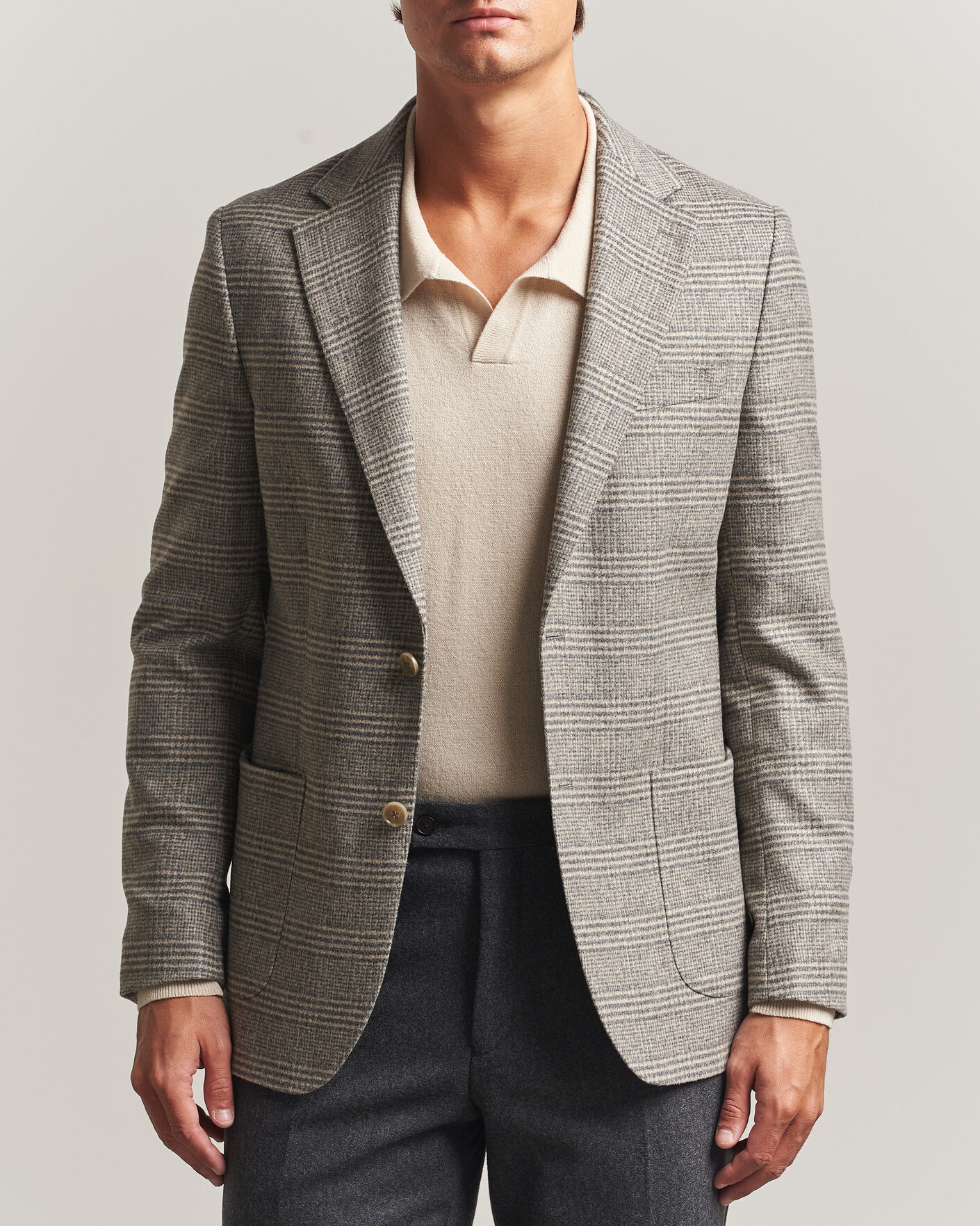Herre | Dressjakker | Morris | Soft Glencheck Blazer Brown