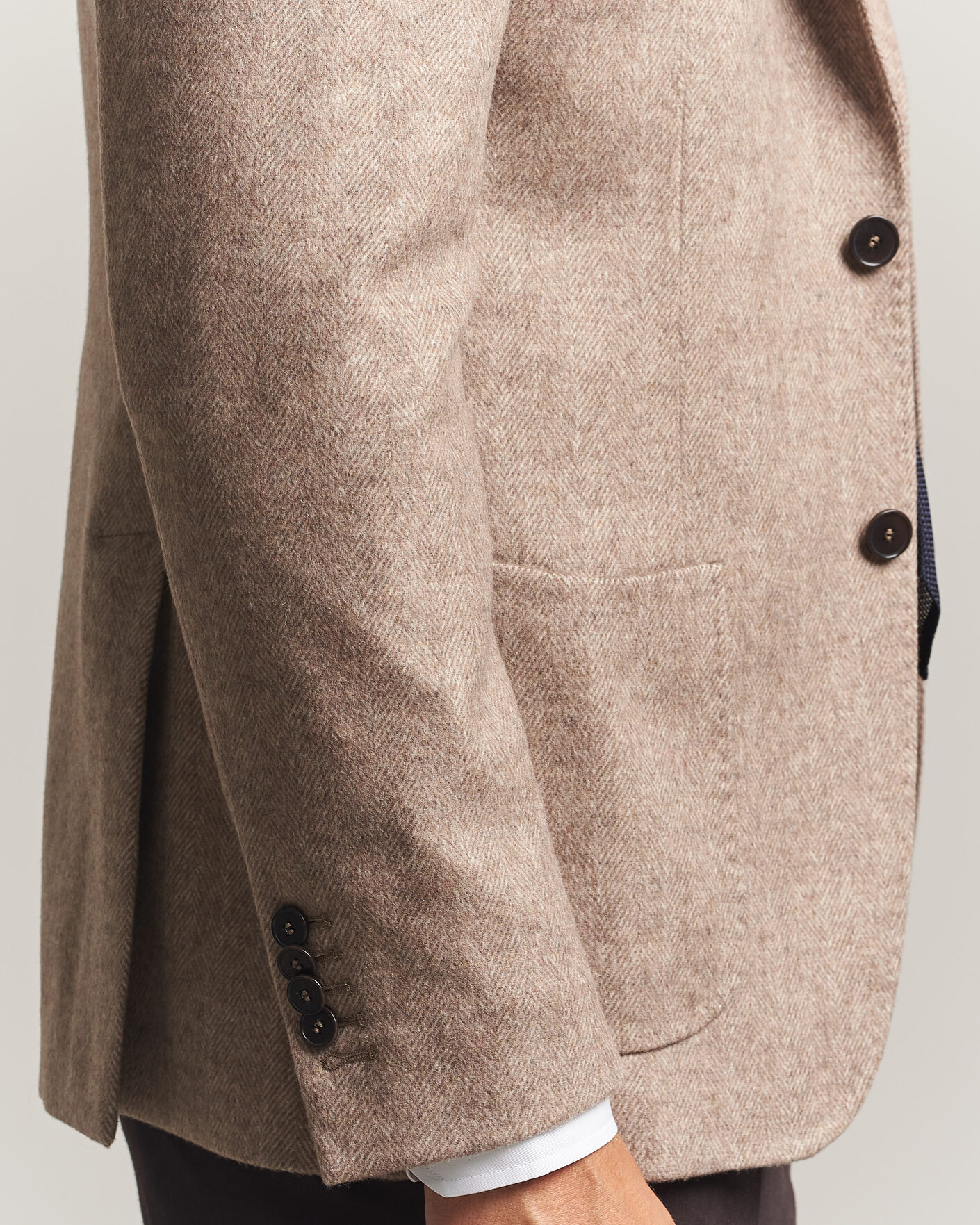 Herre | Dressjakker | Morris | Soft Herringbone Blazer Khaki
