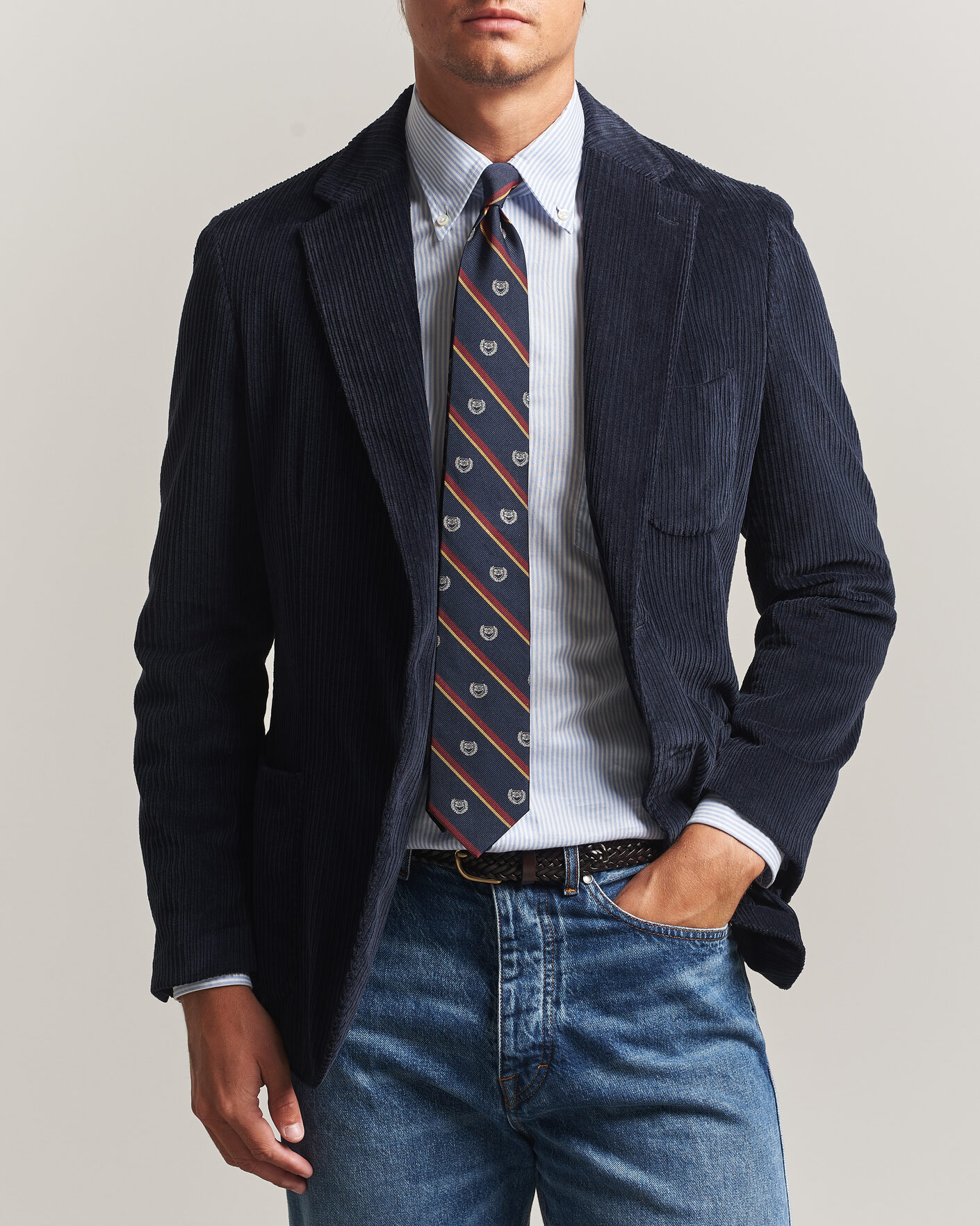 Herre | Dressjakker | Morris | Washed Cord Blazer Navy