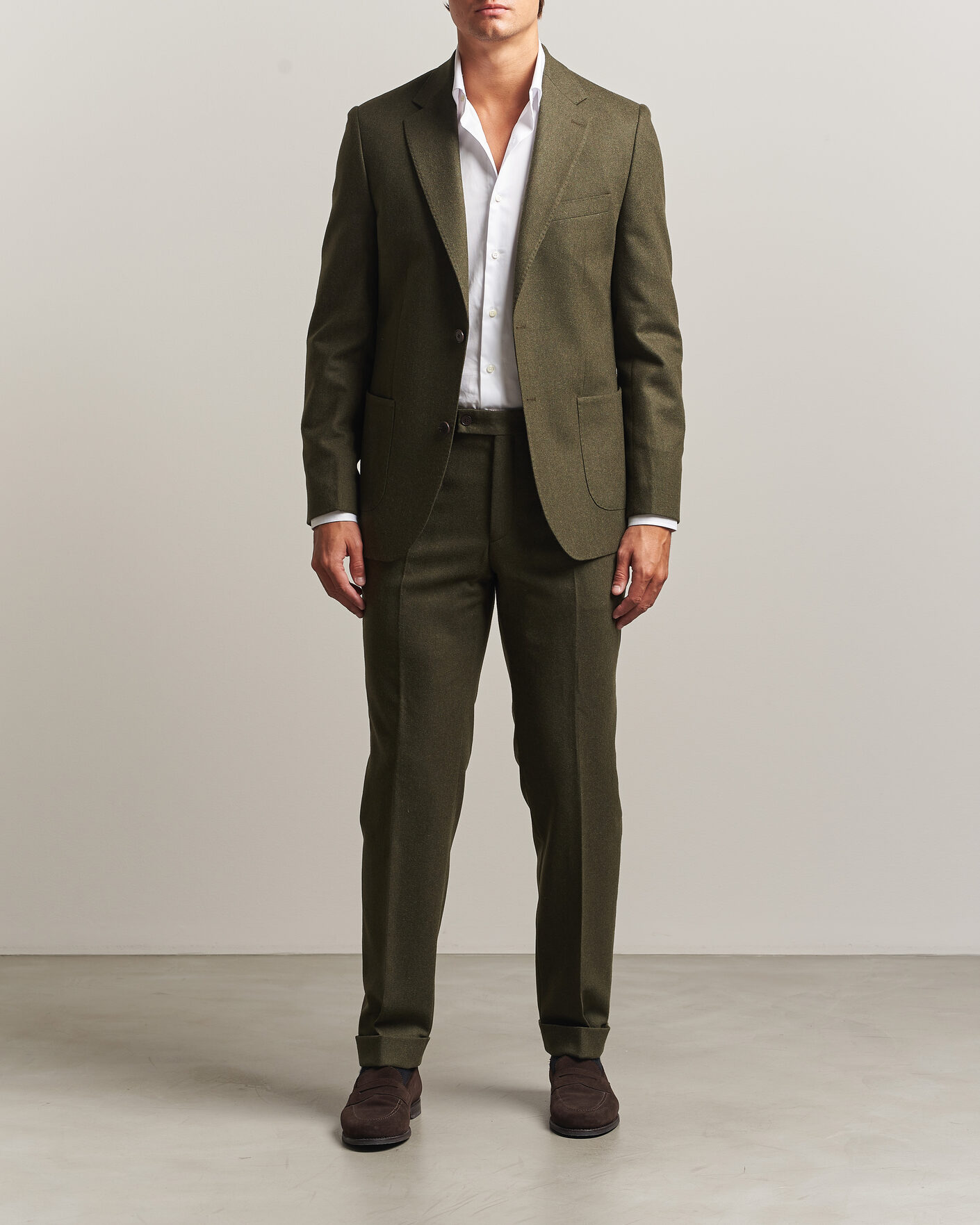 Herre | Dressjakker | Morris | Flannel Suit Blazer Green