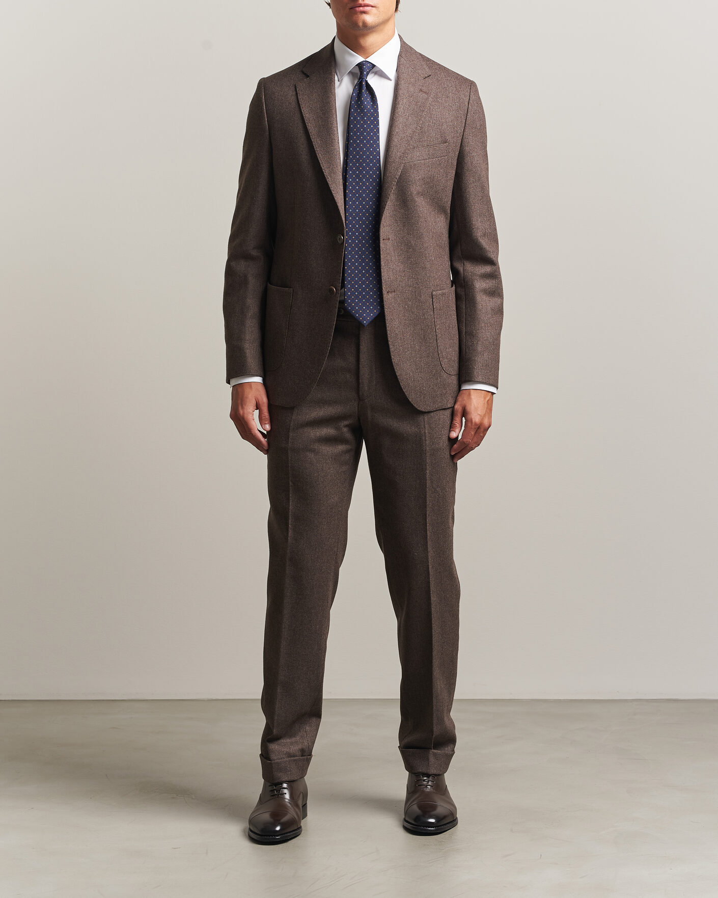 Herre | Dressjakker | Morris | Flannel Suit Blazer Brown