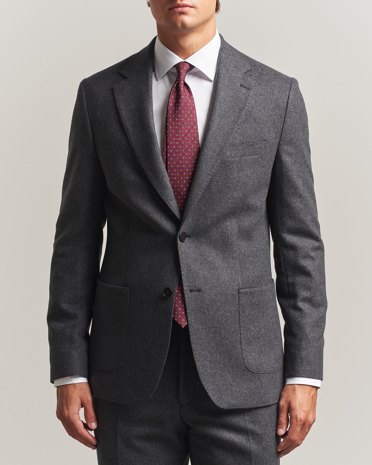 Herre | Dressjakker | Morris | Flannel Suit Blazer Grey