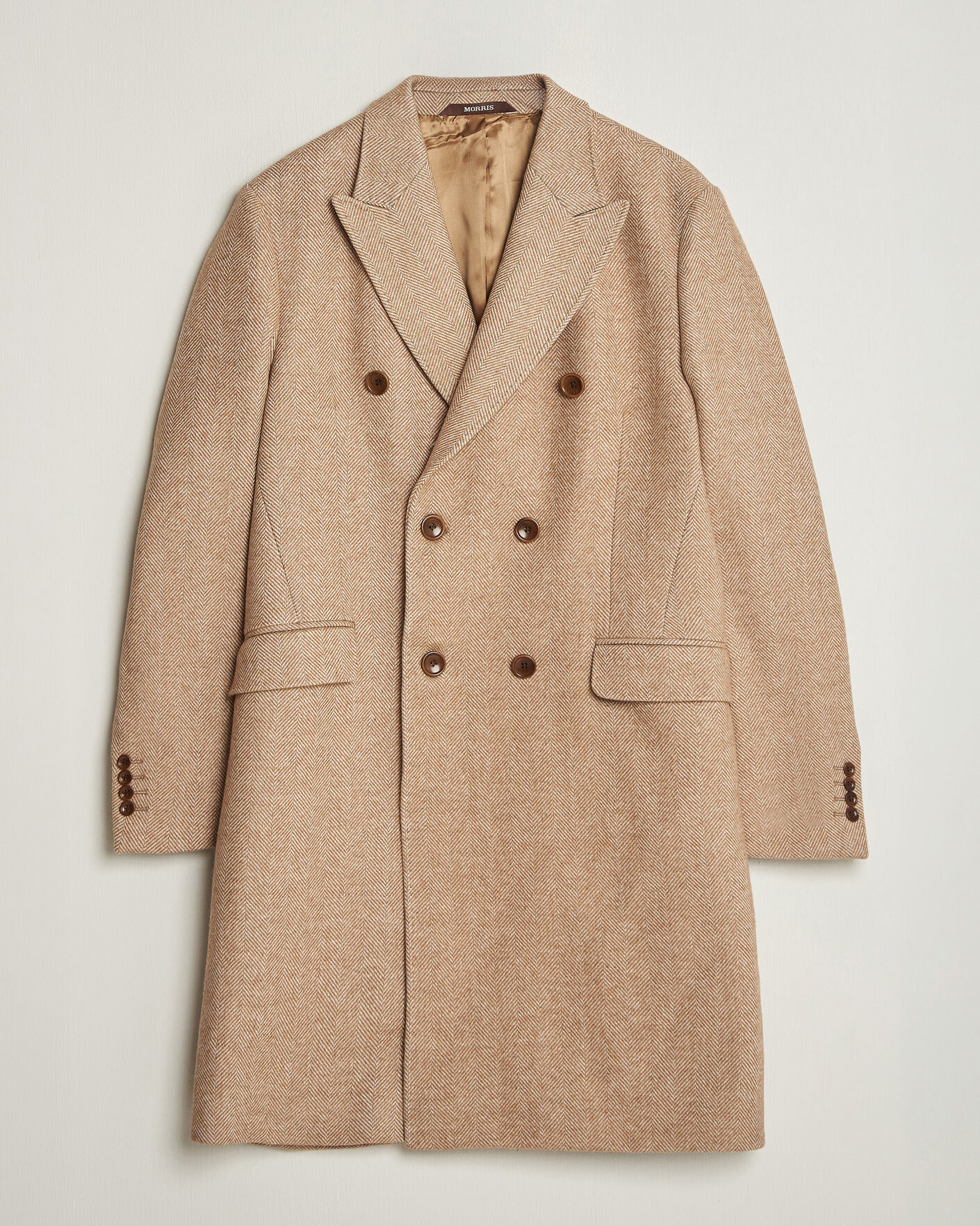 Herre | Jakker | Morris | Herringbone DB Coat Camel