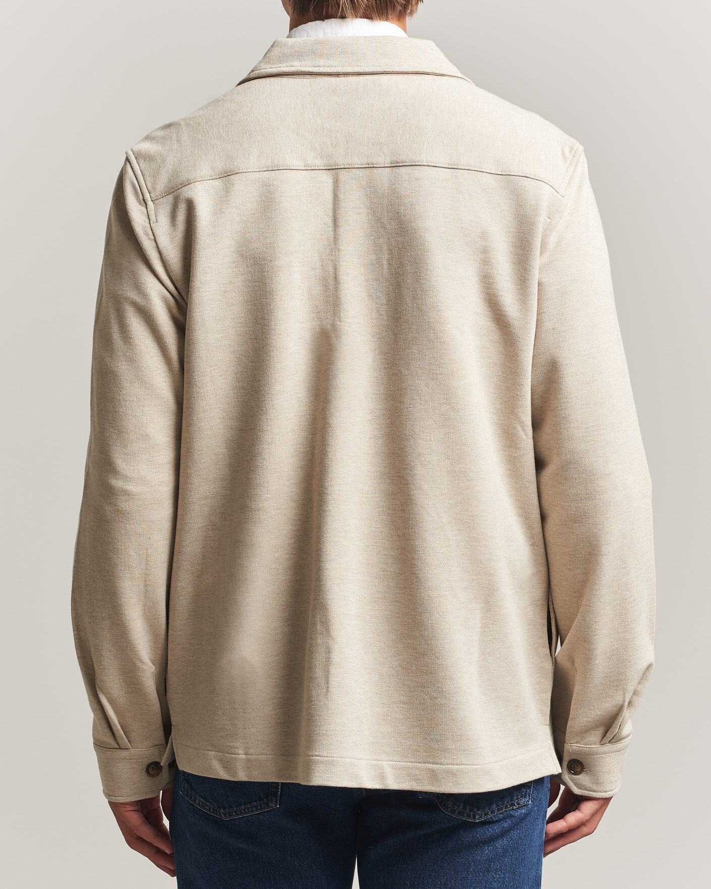 Herre | Skjorter | Morris | Andrew Jersey Overshirt Khaki