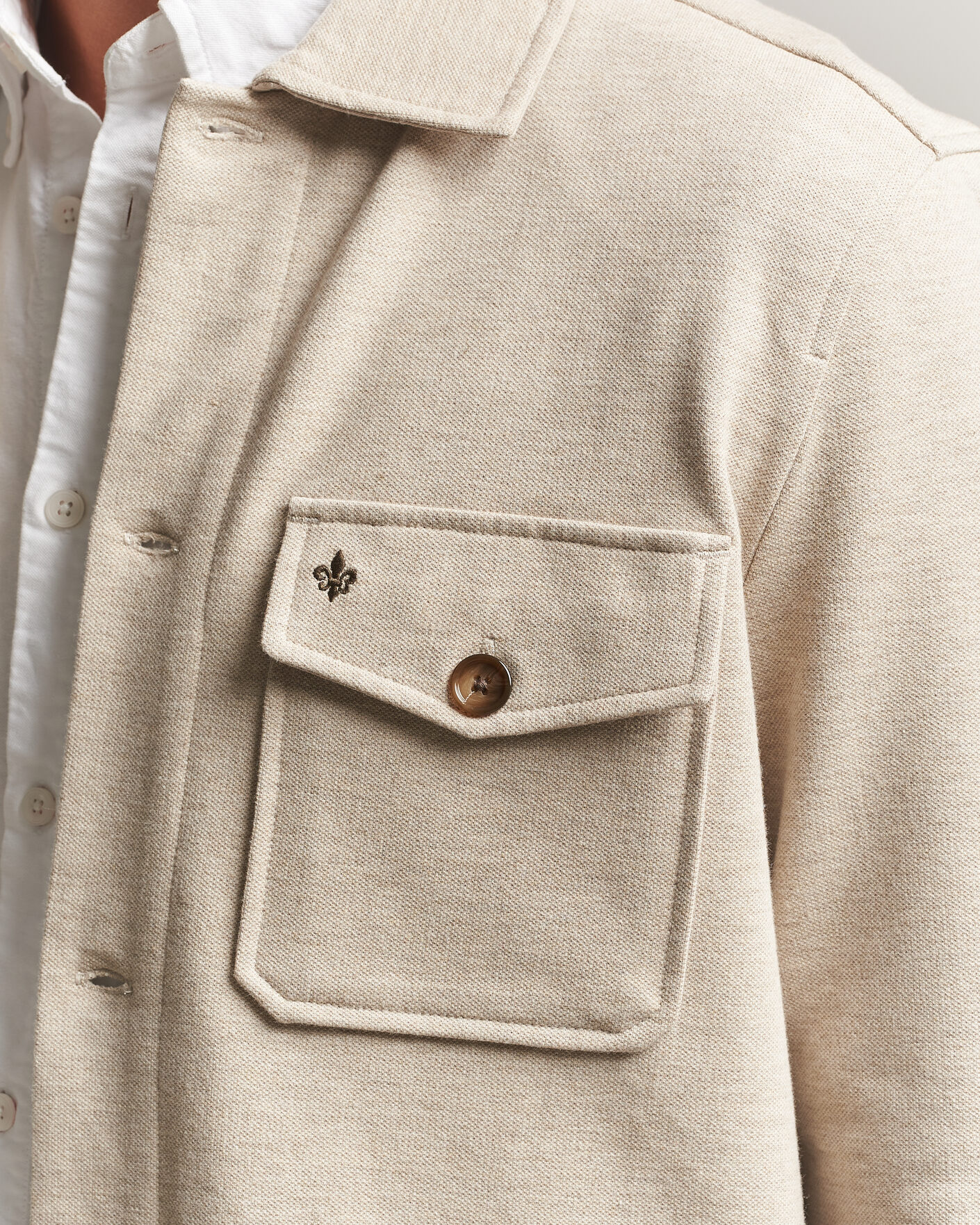 Herre | Skjorter | Morris | Andrew Jersey Overshirt Khaki