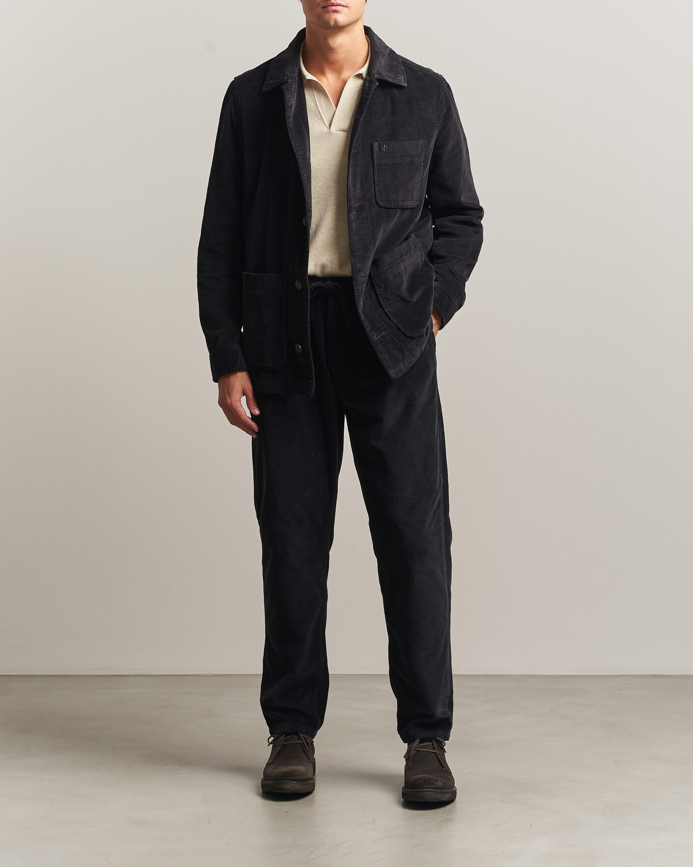 Herre | Skjorter | Morris | Fenix Cord Shirt Jacket Blue