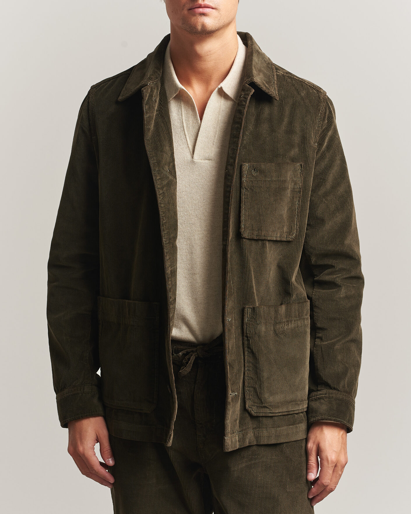 Herre | Skjorter | Morris | Fenix Cord Shirt Jacket Olive