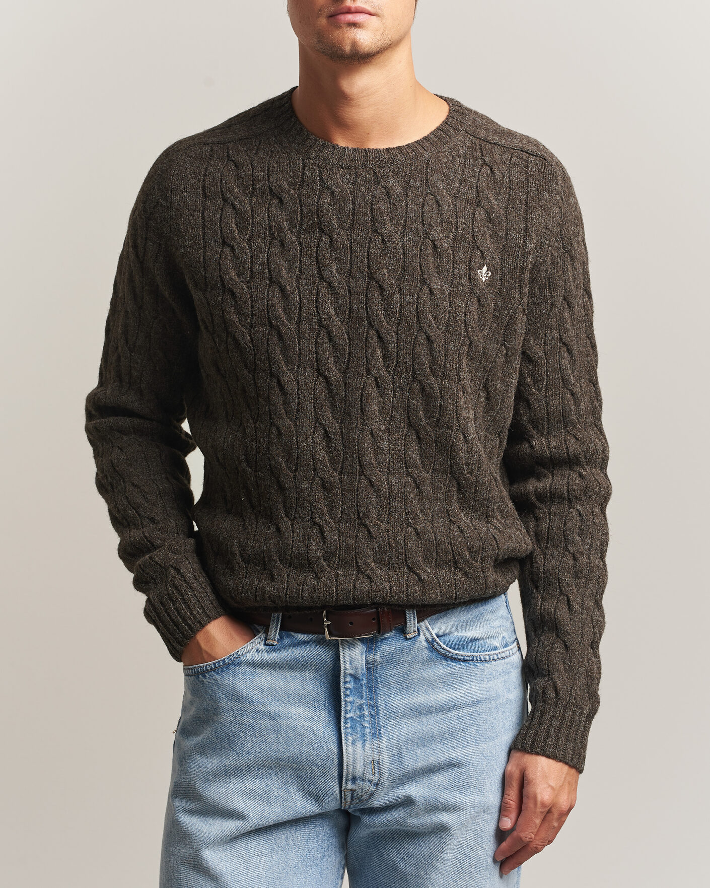 Herre | Gensere | Morris | Archard Cable Sweater Brown
