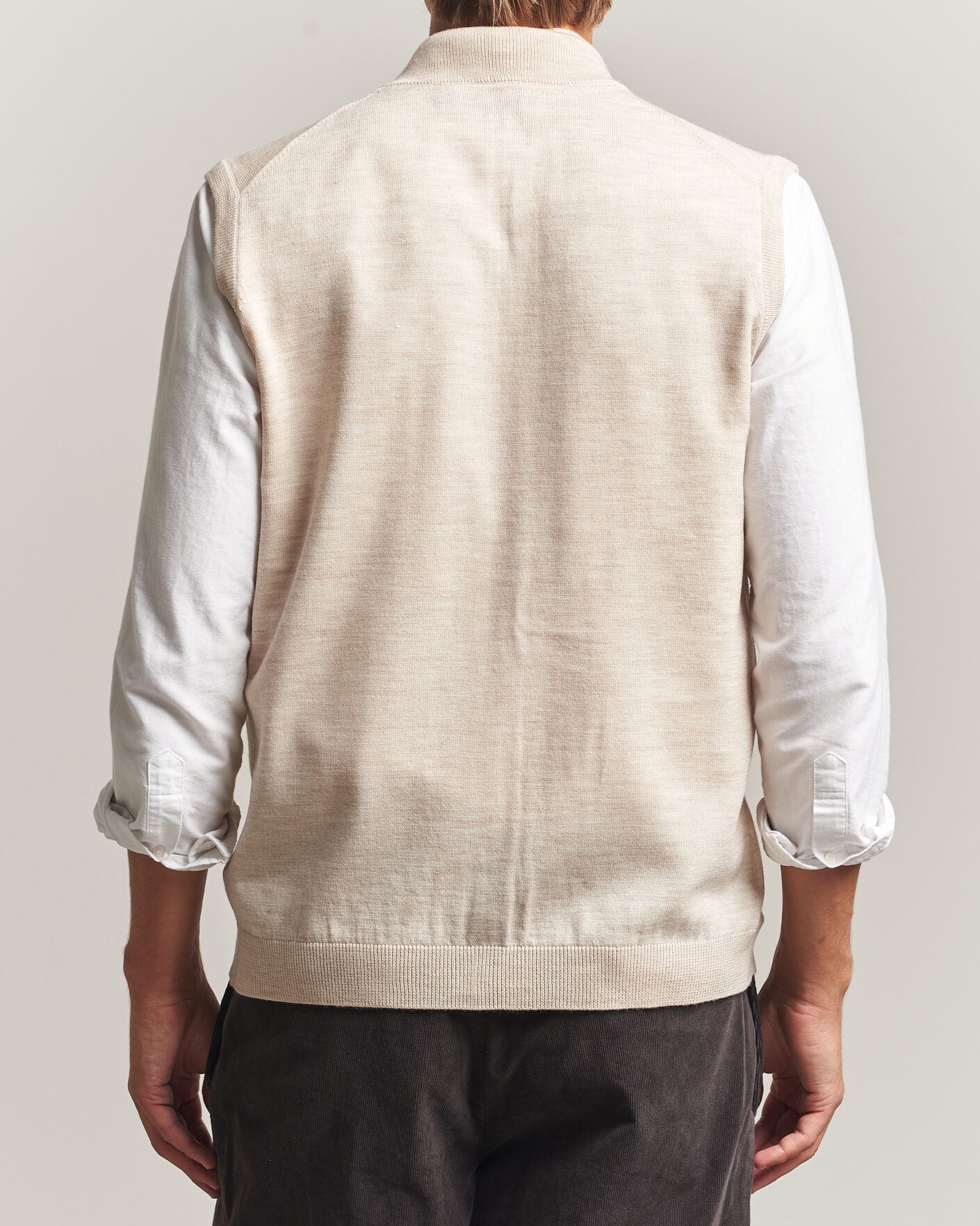 Herre | Gensere | Morris | Merino Zip Vest Off White