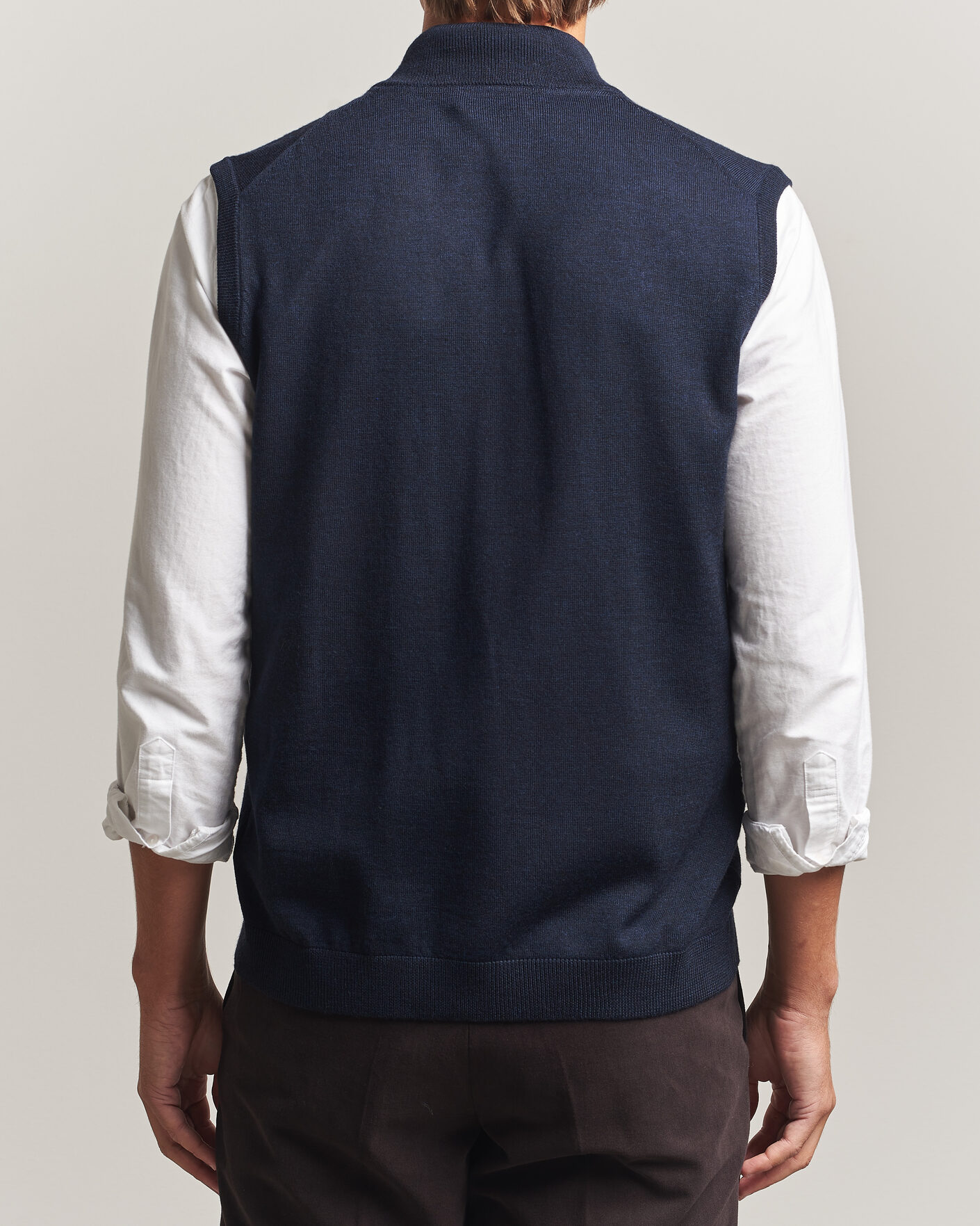 Herre | Gensere | Morris | Merino Zip Vest Navy