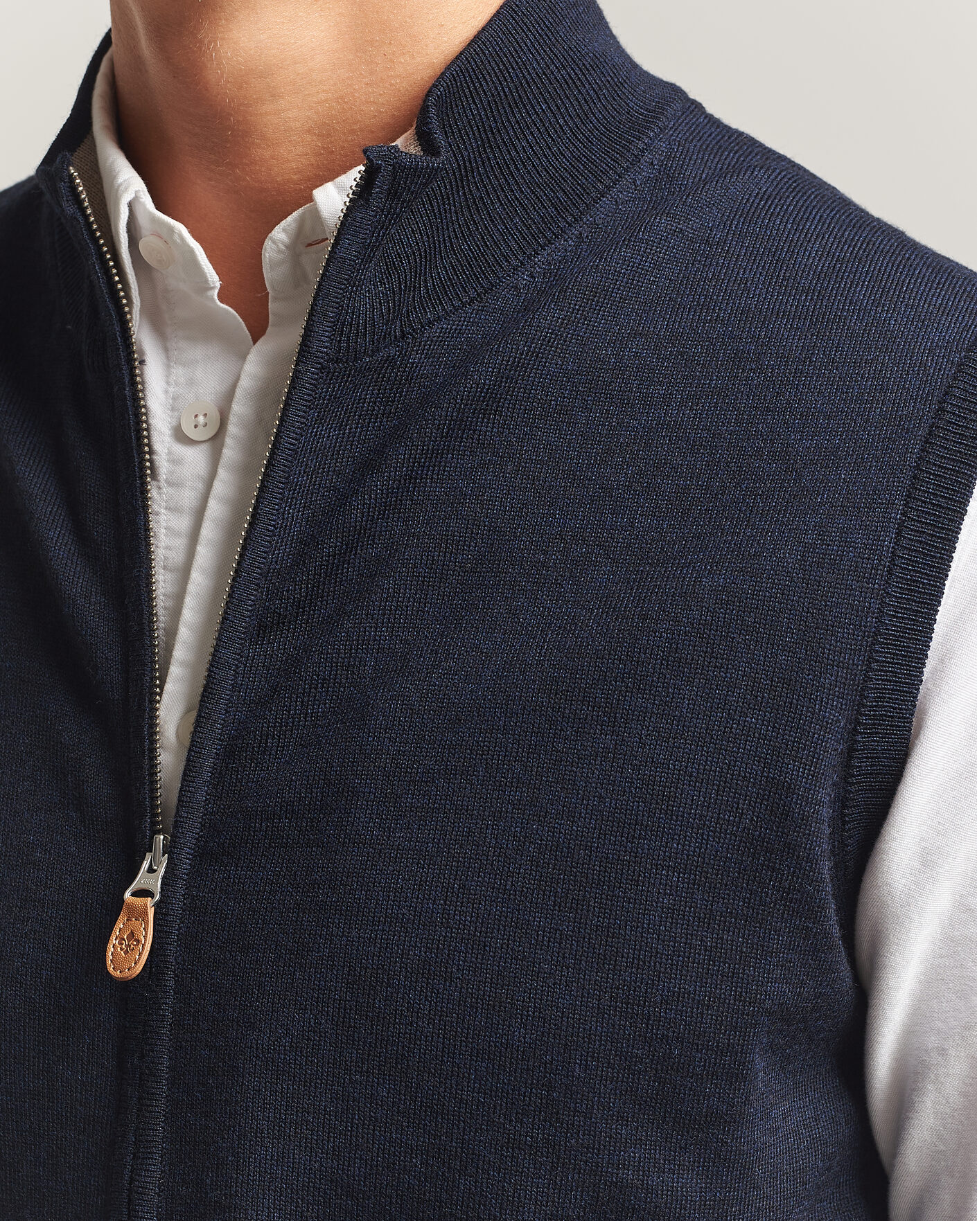 Herre | Gensere | Morris | Merino Zip Vest Navy