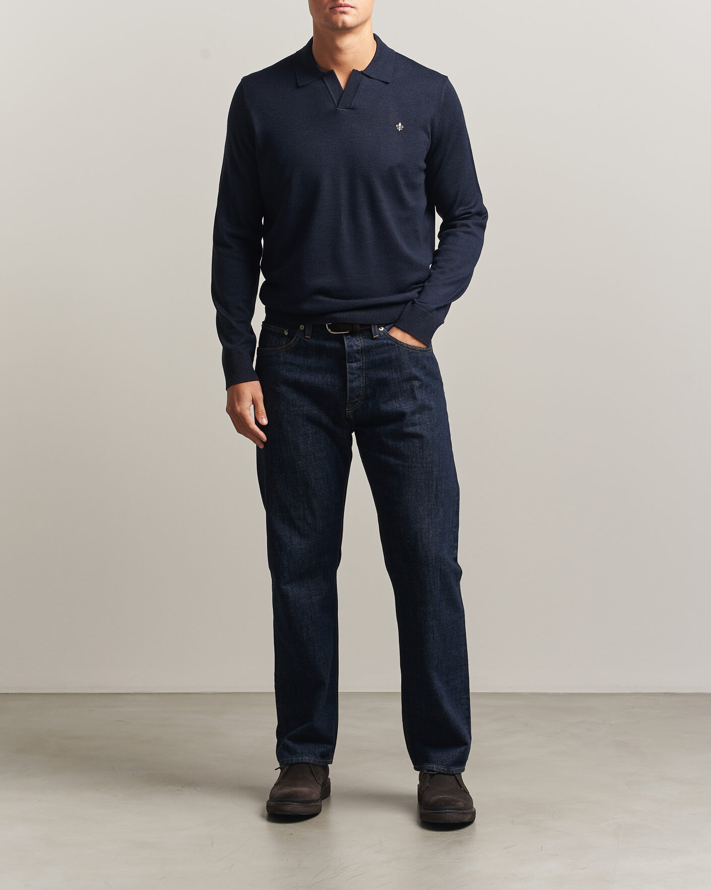 Herre | Gensere | Morris | Merino Resort Polo Navy
