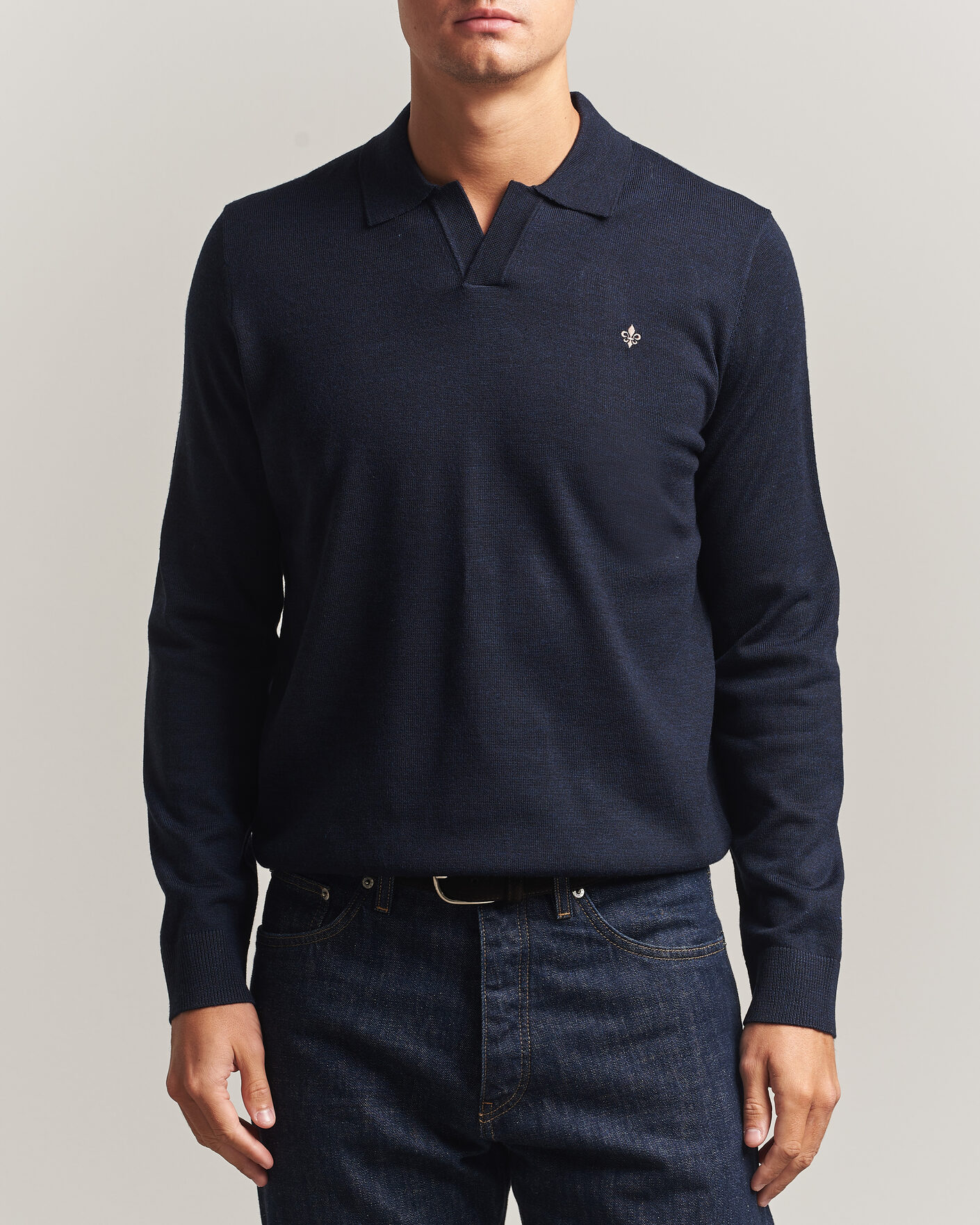 Herre | Gensere | Morris | Merino Resort Polo Navy