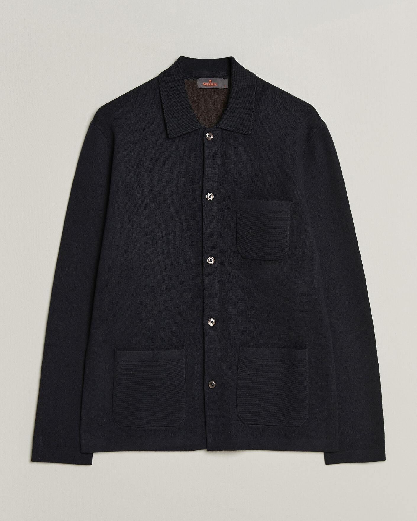 Herre | Gensere | Morris | Dudley Knitted Overshirt Navy