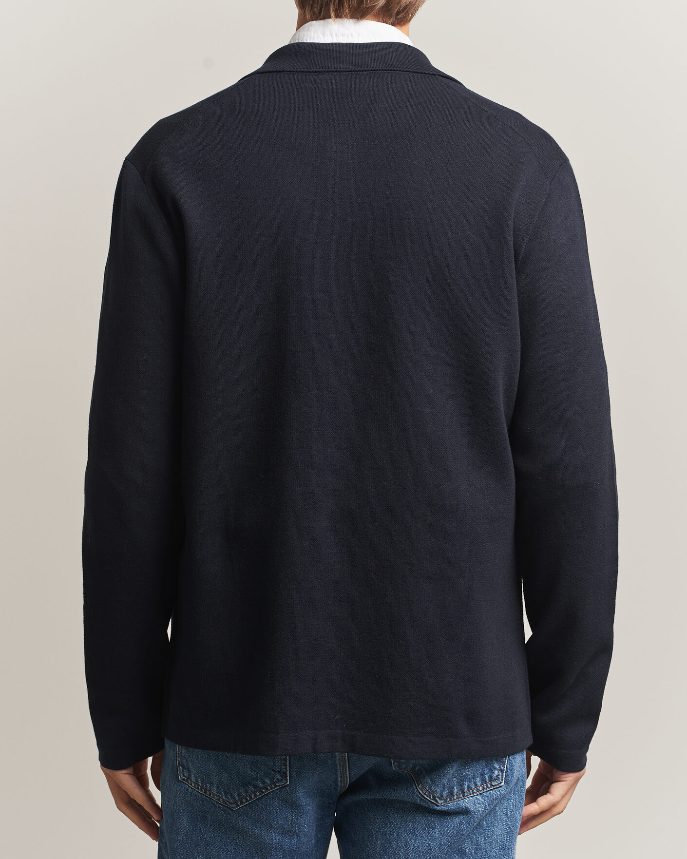 Herre | Gensere | Morris | Dudley Knitted Overshirt Navy