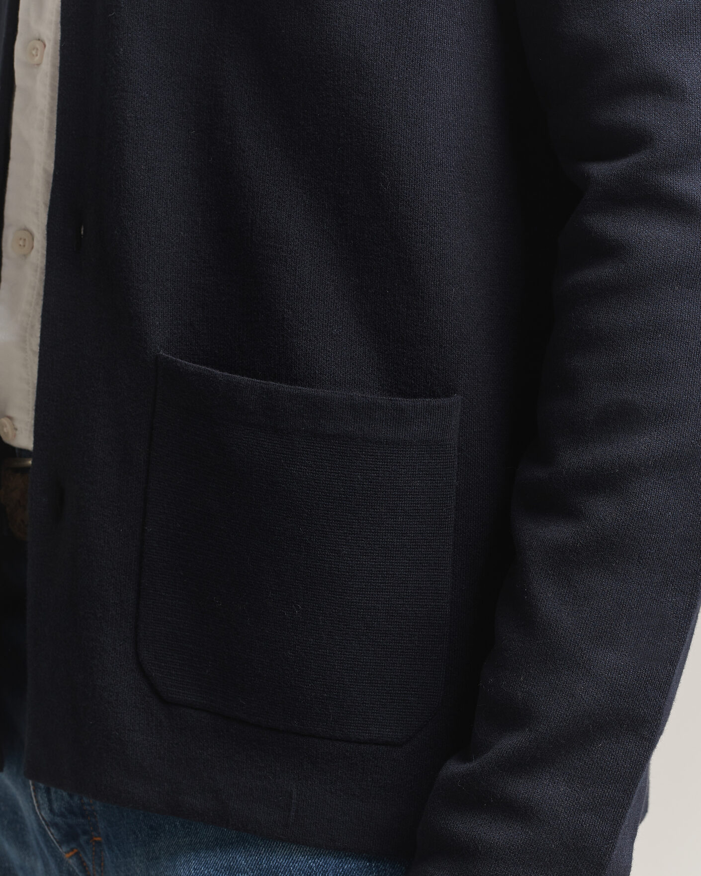 Herre | Gensere | Morris | Dudley Knitted Overshirt Navy