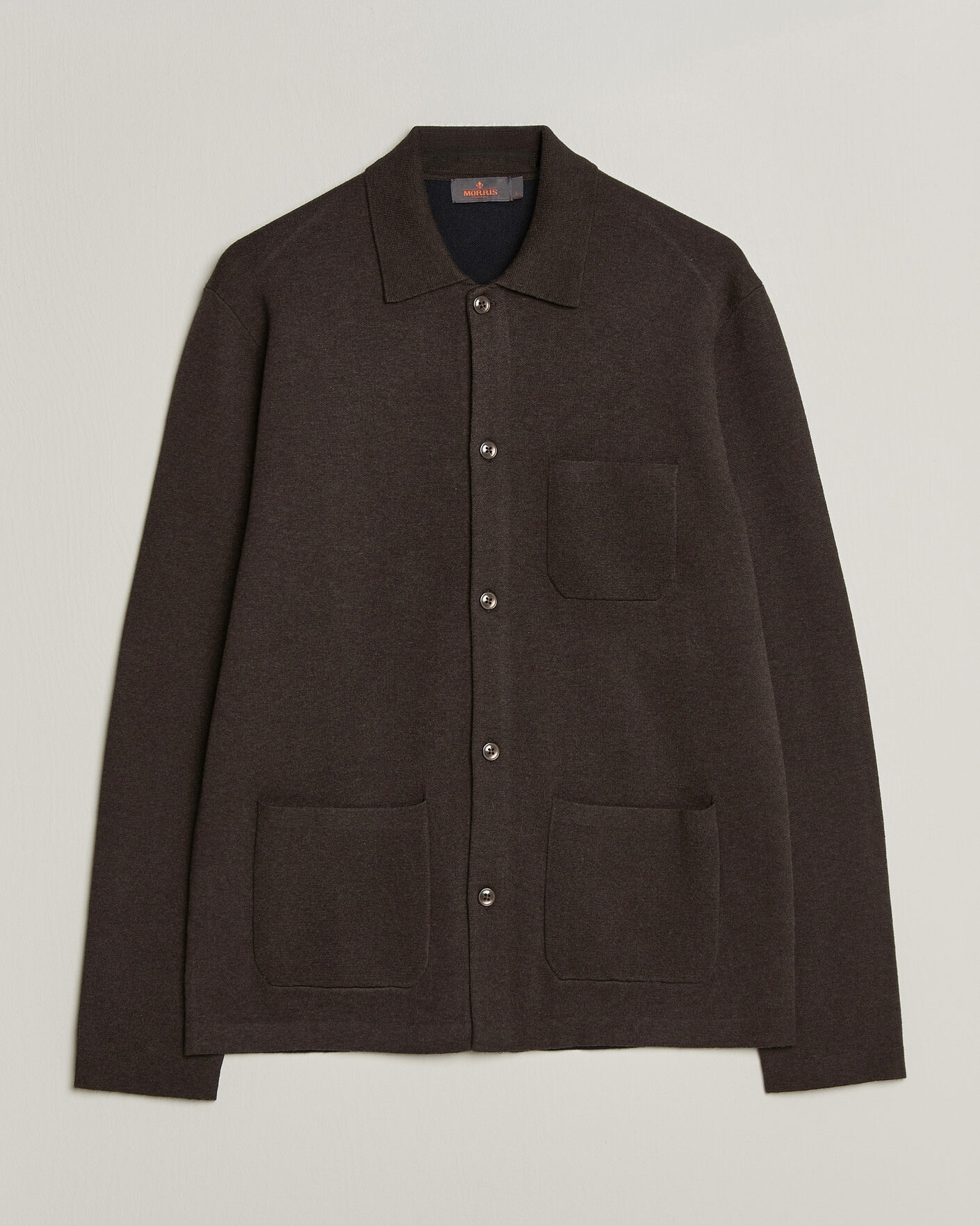Herre | Gensere | Morris | Dudley Knitted Overshirt Brown